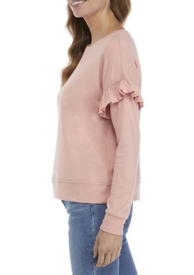 Women's Ruffle Trim Sweatshirt