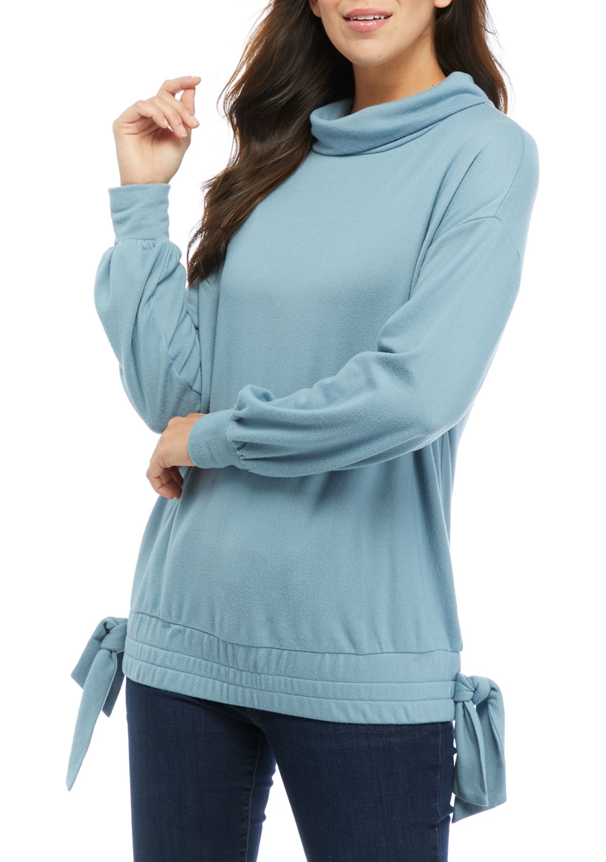 Womens Drop Shoulder Oversized Funnel Neck Pullover