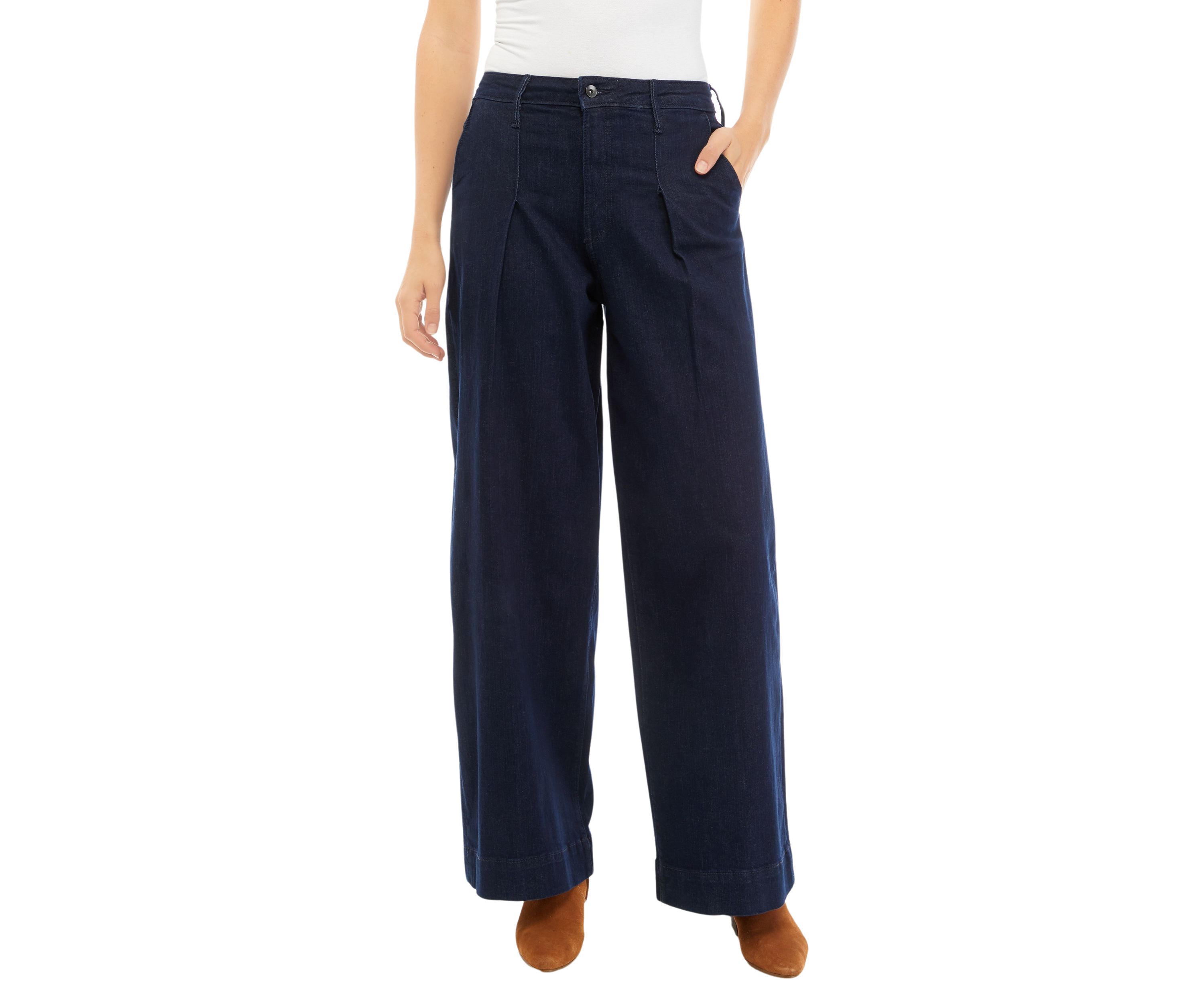 Womens Pleated High Rise Pants