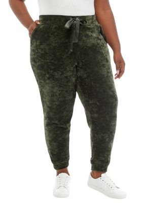 Cupio Women's Plus Size Smocked Waistband Joggers, 1X