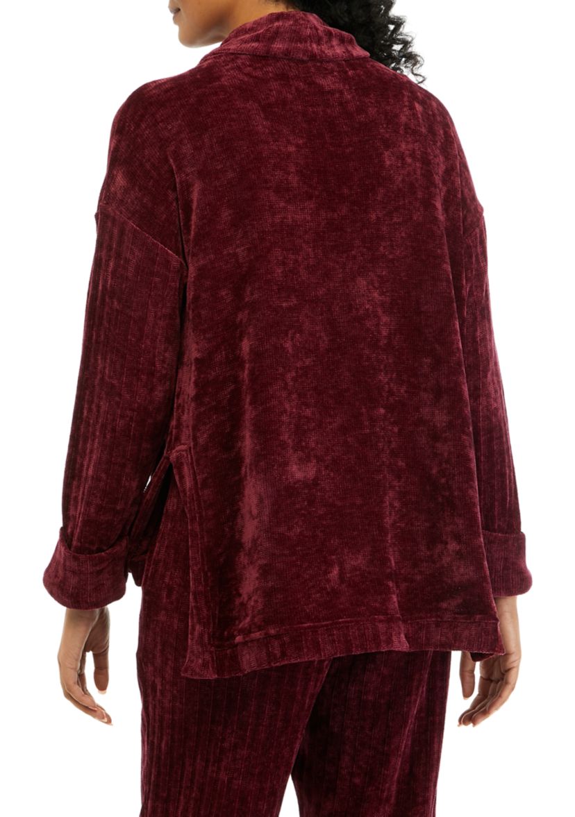 Womens Chenille Turtleneck Drop Shoulder Sweater 