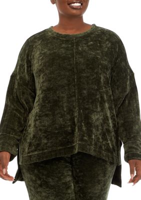 Cupio Women's Plus Size Crew Neck Dropped Shoulder Sweater, 2X