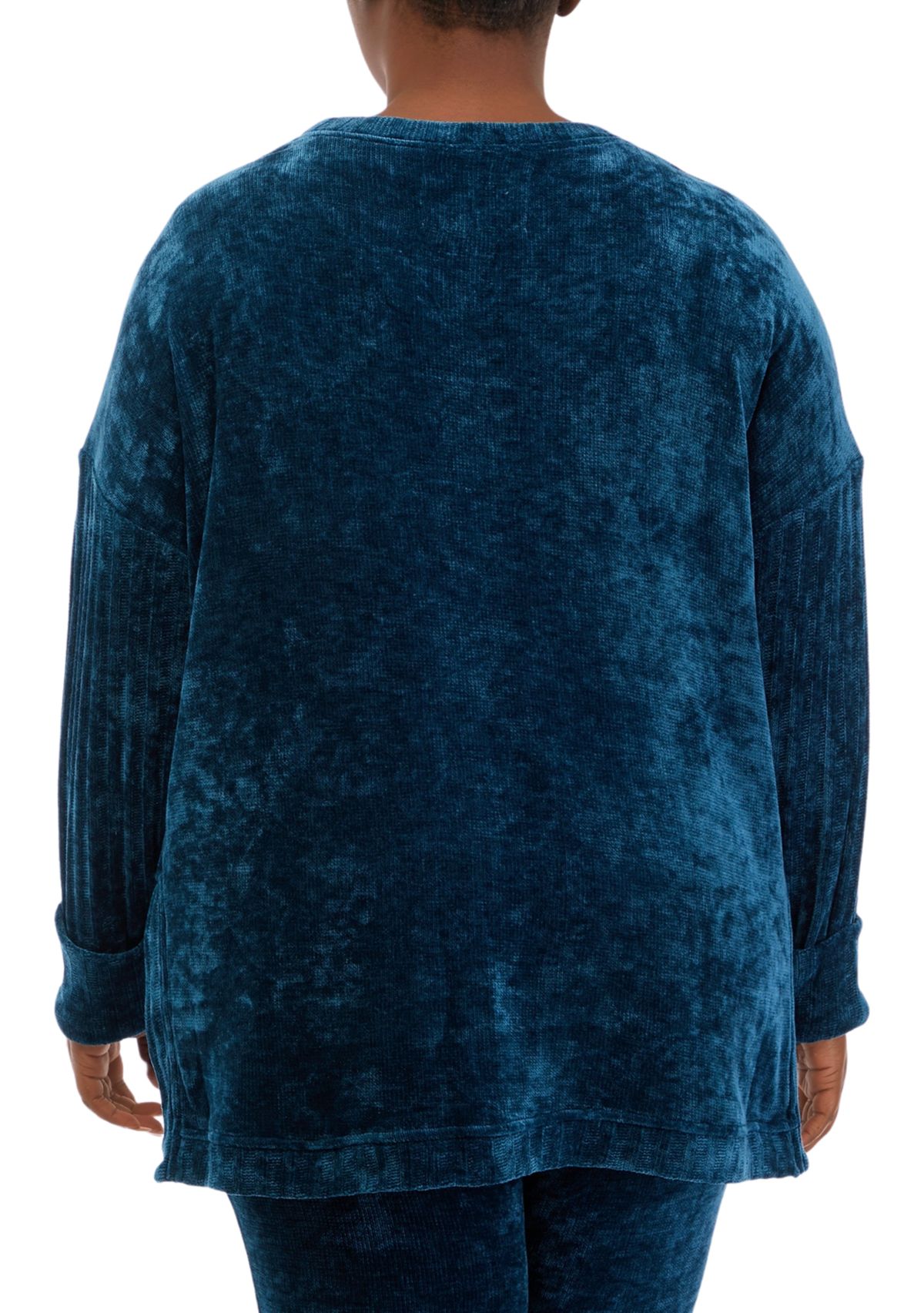 Plus Size Crew Neck Dropped Shoulder Sweater 