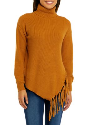 Women's Turtleneck Sweater With Fringe