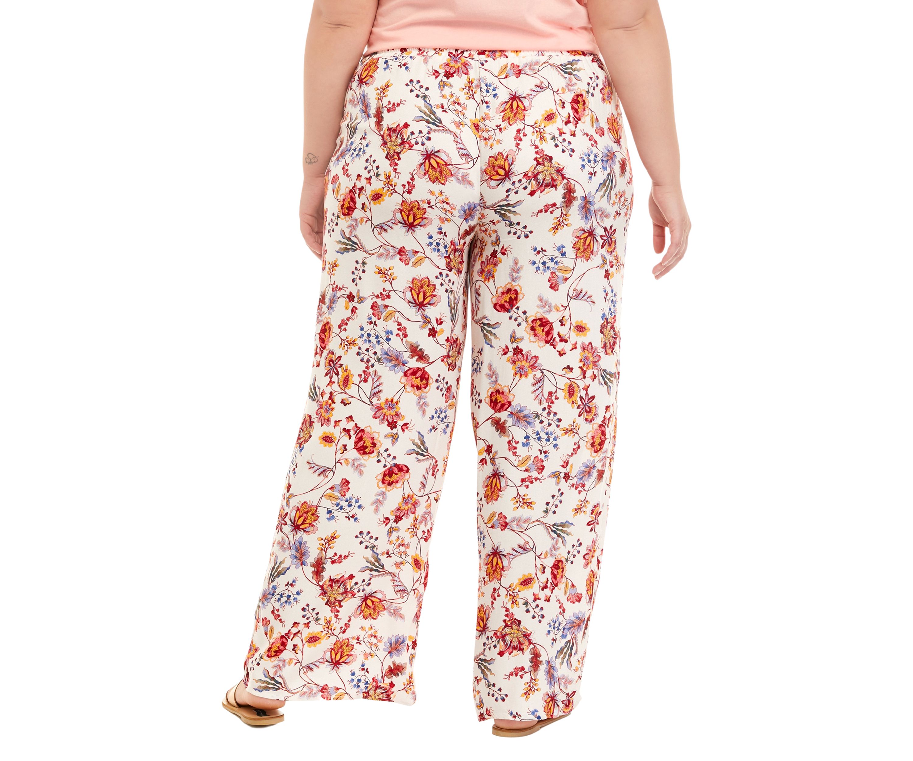 Plus Size Pull On Wide Leg Pants 