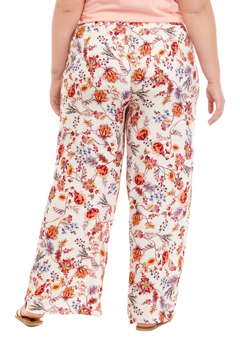 Plus Size Pull On Wide Leg Pants 