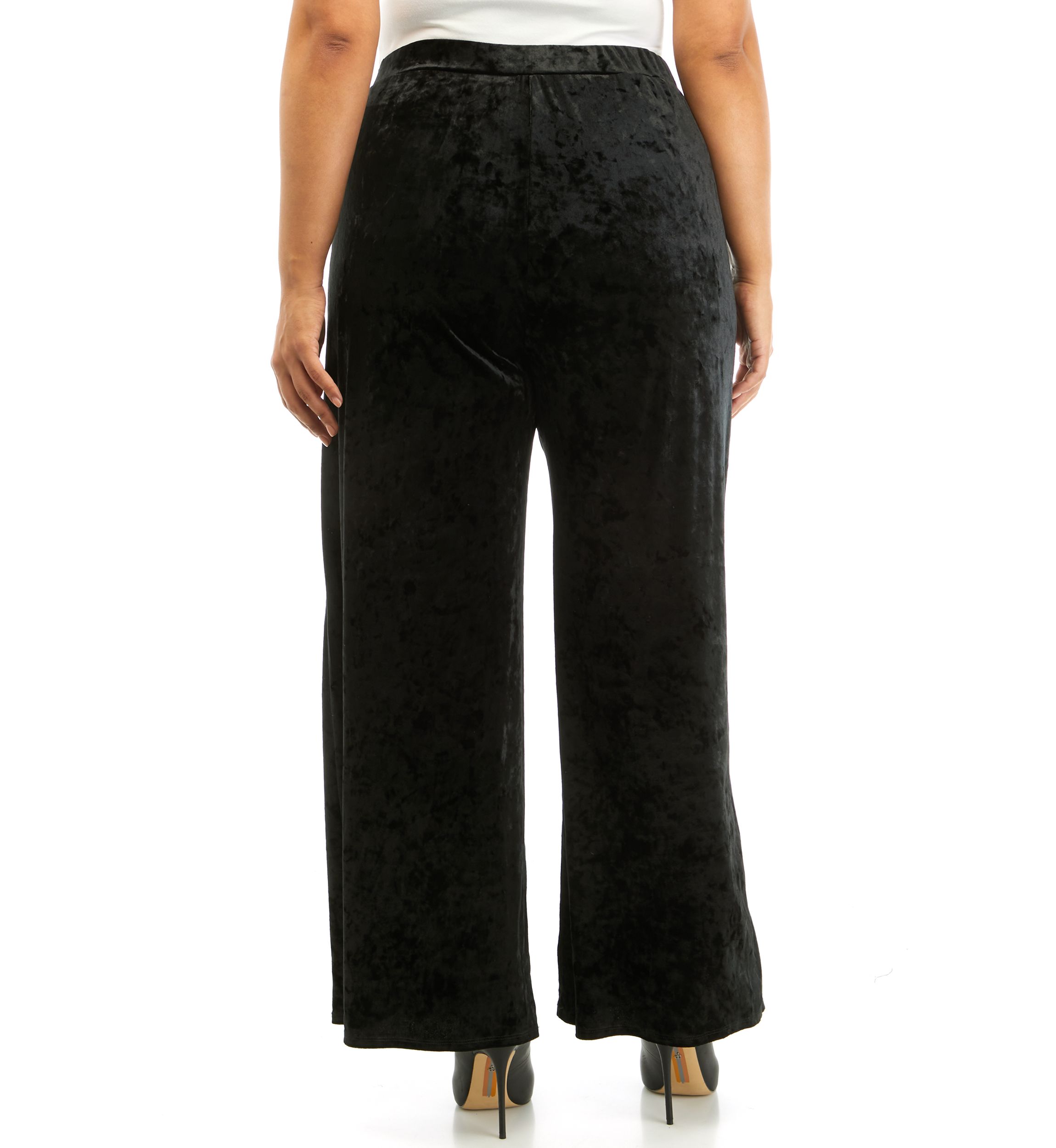 Womens Pull On Velvet Wide Leg Pants
