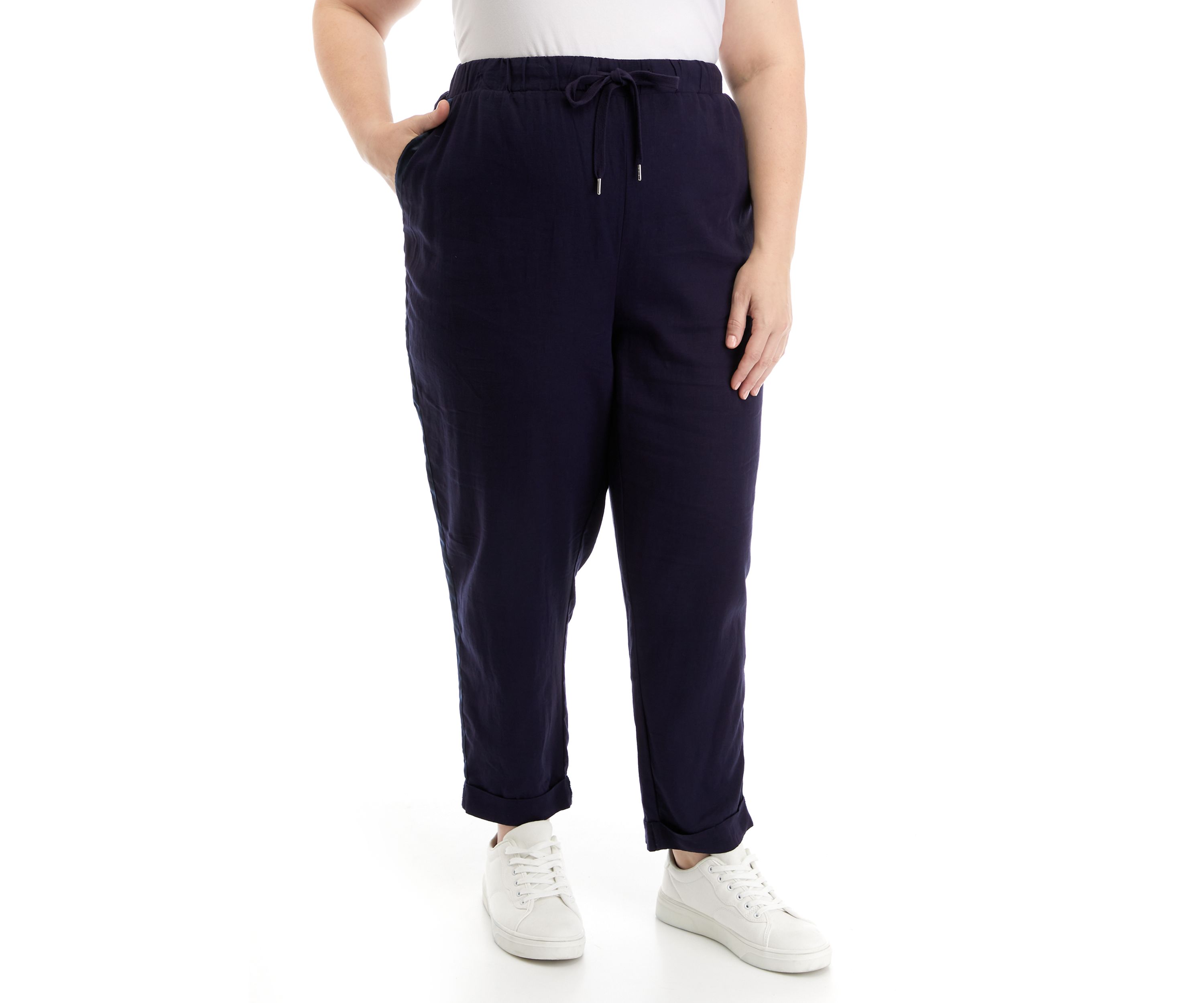 Plus Size Relaxed Roll Cuff Pants