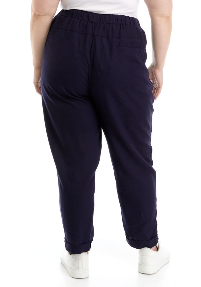 Plus Size Relaxed Roll Cuff Pants