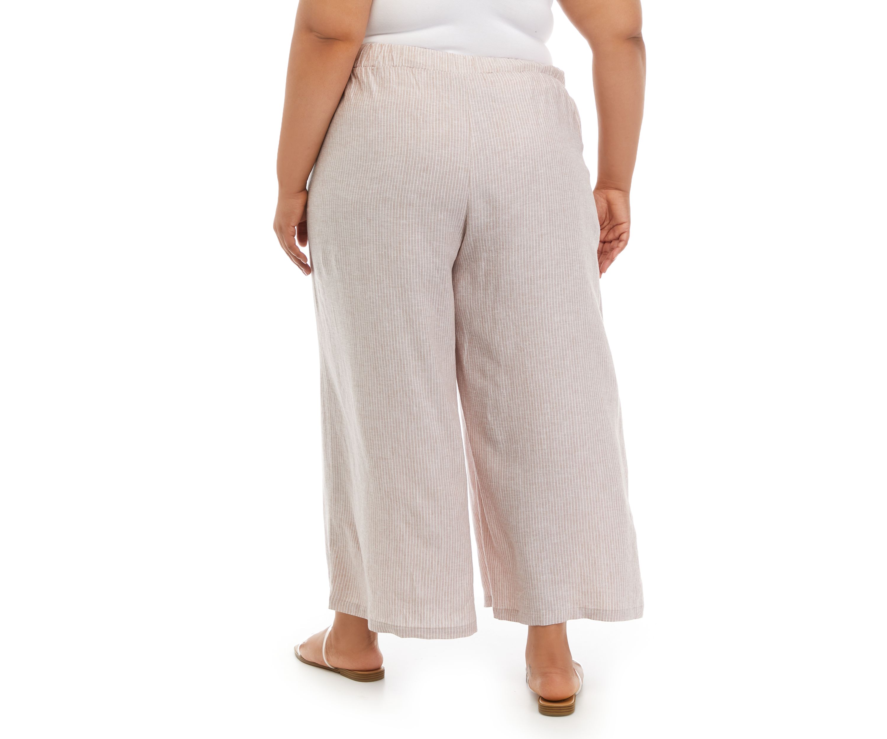 Plus Size Linen Wide Leg Pants