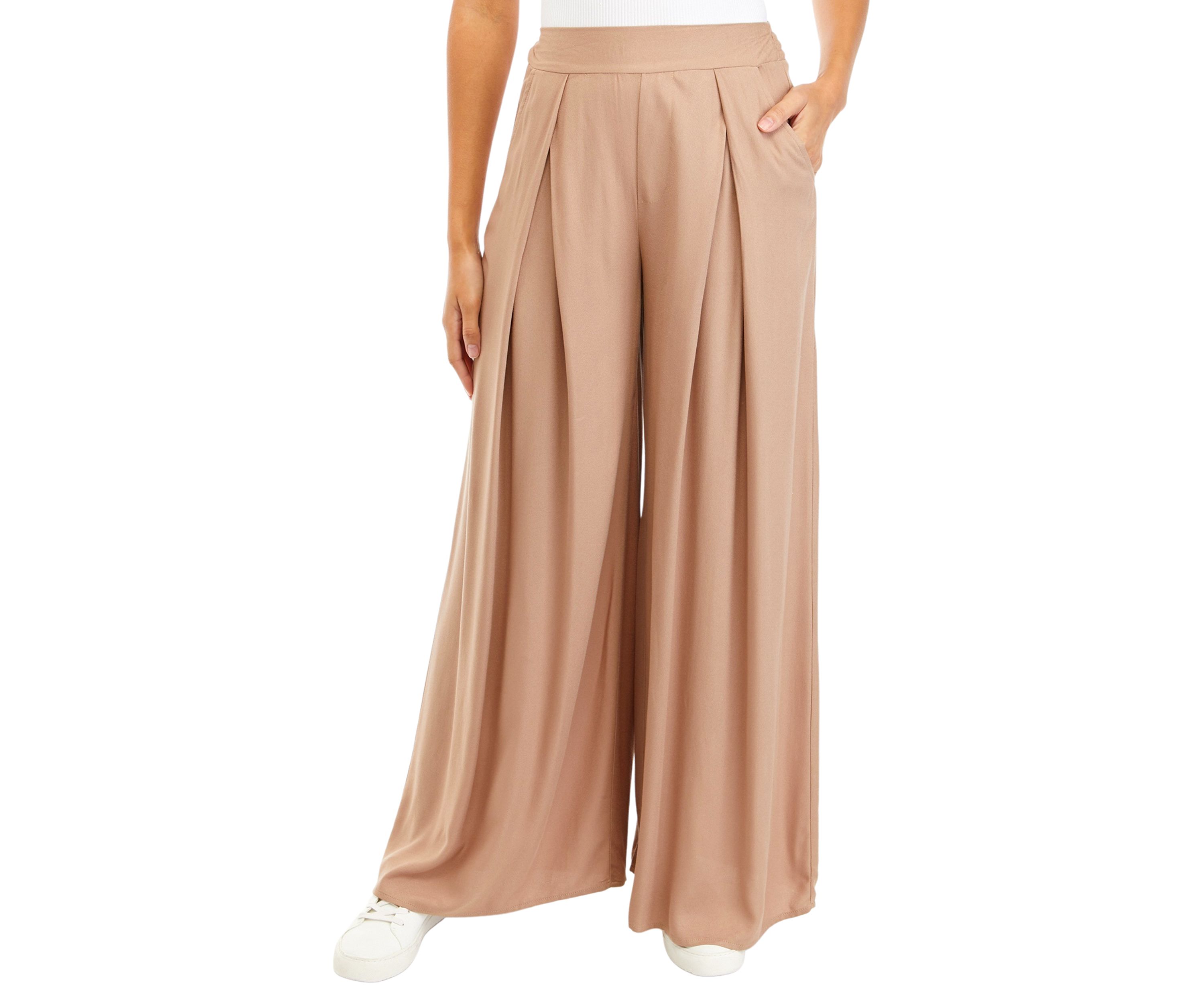 Womens Pull On Wide Leg Pants