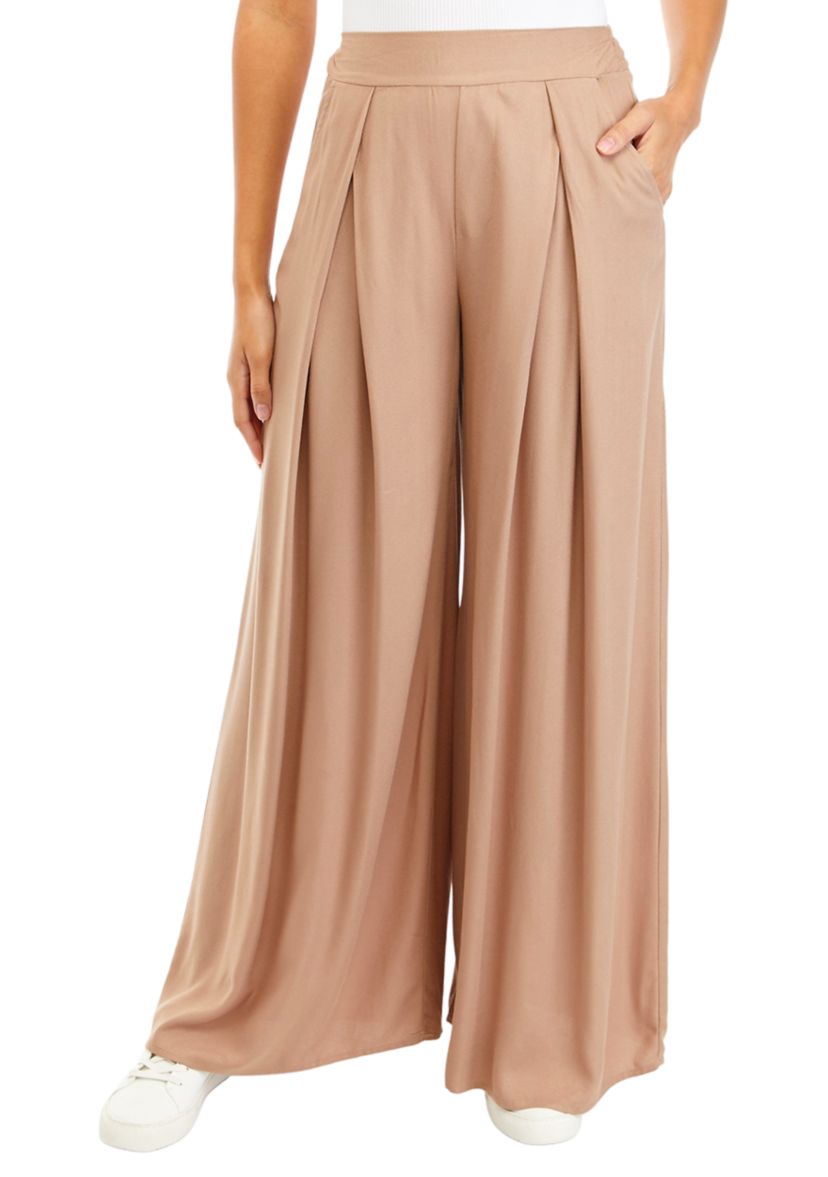 Womens Pull On Wide Leg Pants