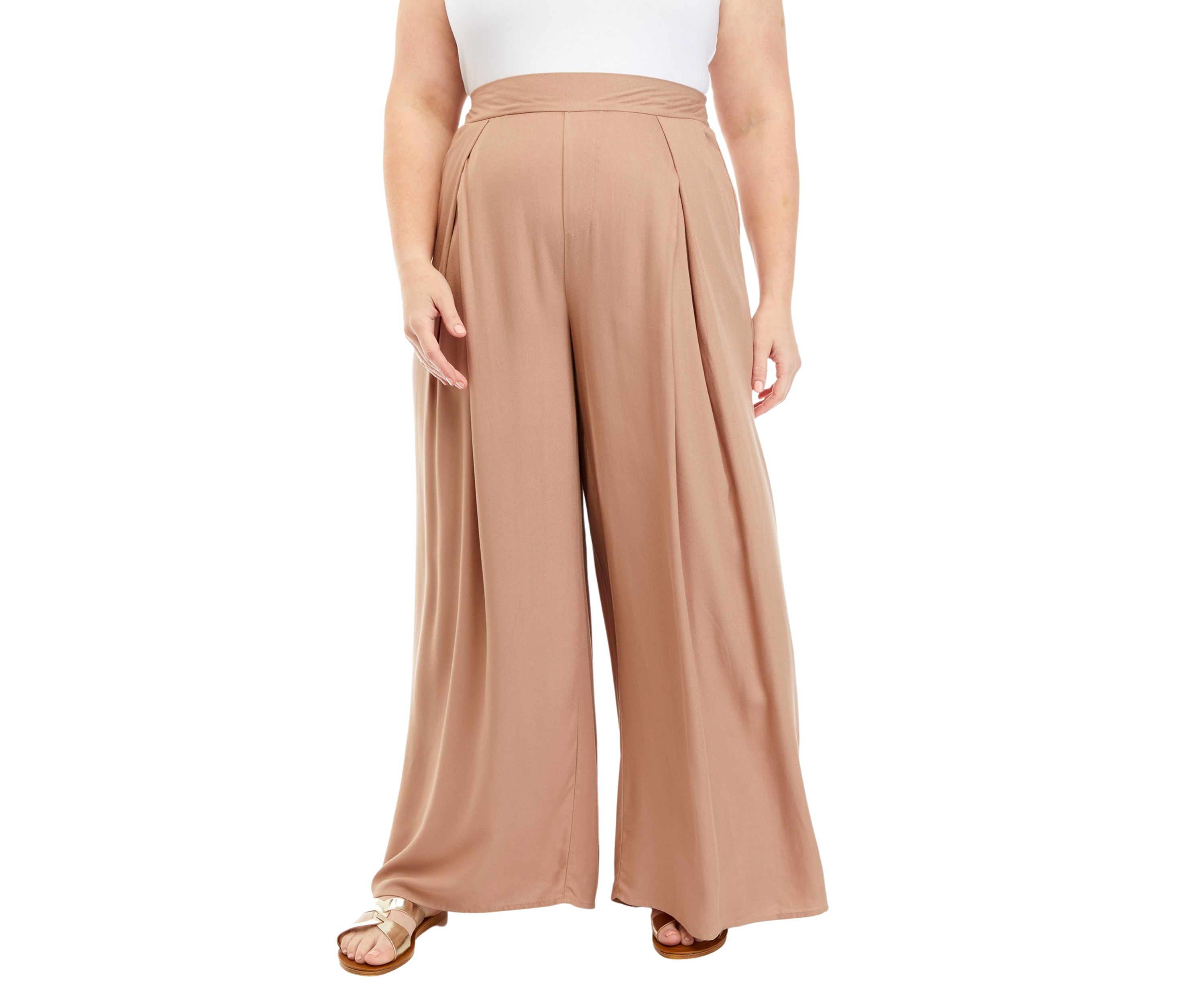 Womens Pull On Wide Leg Pants