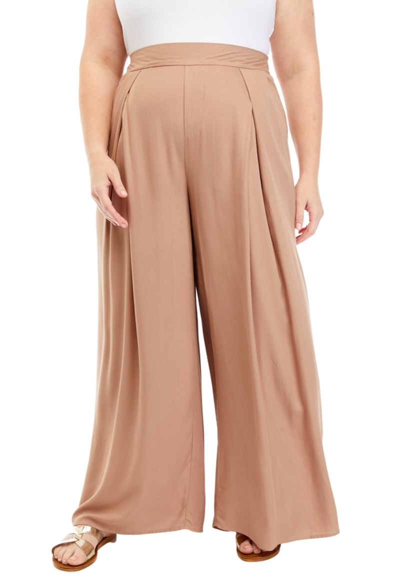 Womens Pull On Wide Leg Pants