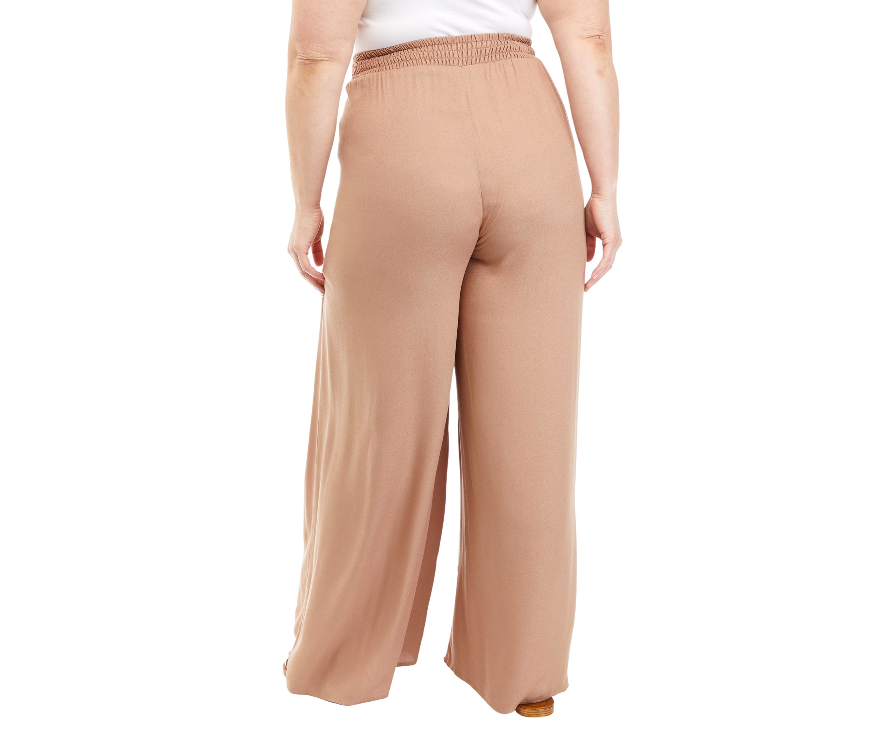 Womens Pull On Wide Leg Pants