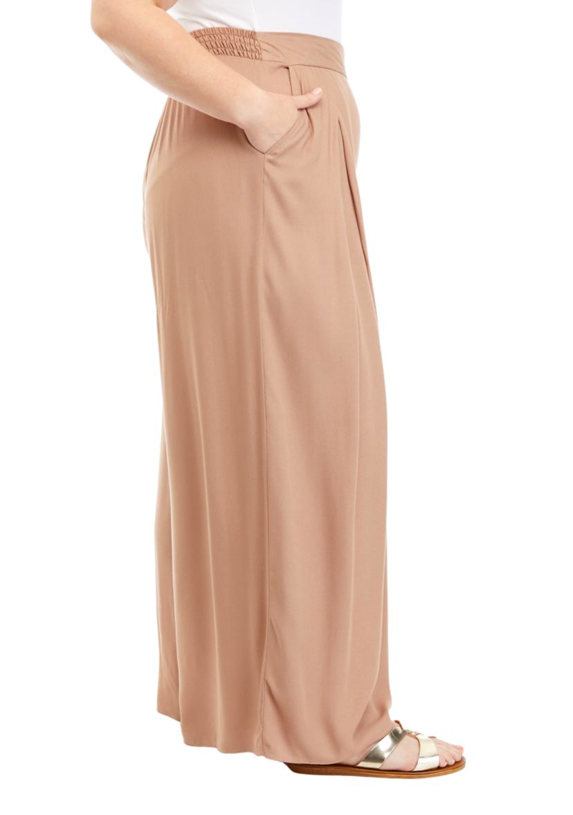 Womens Pull On Wide Leg Pants