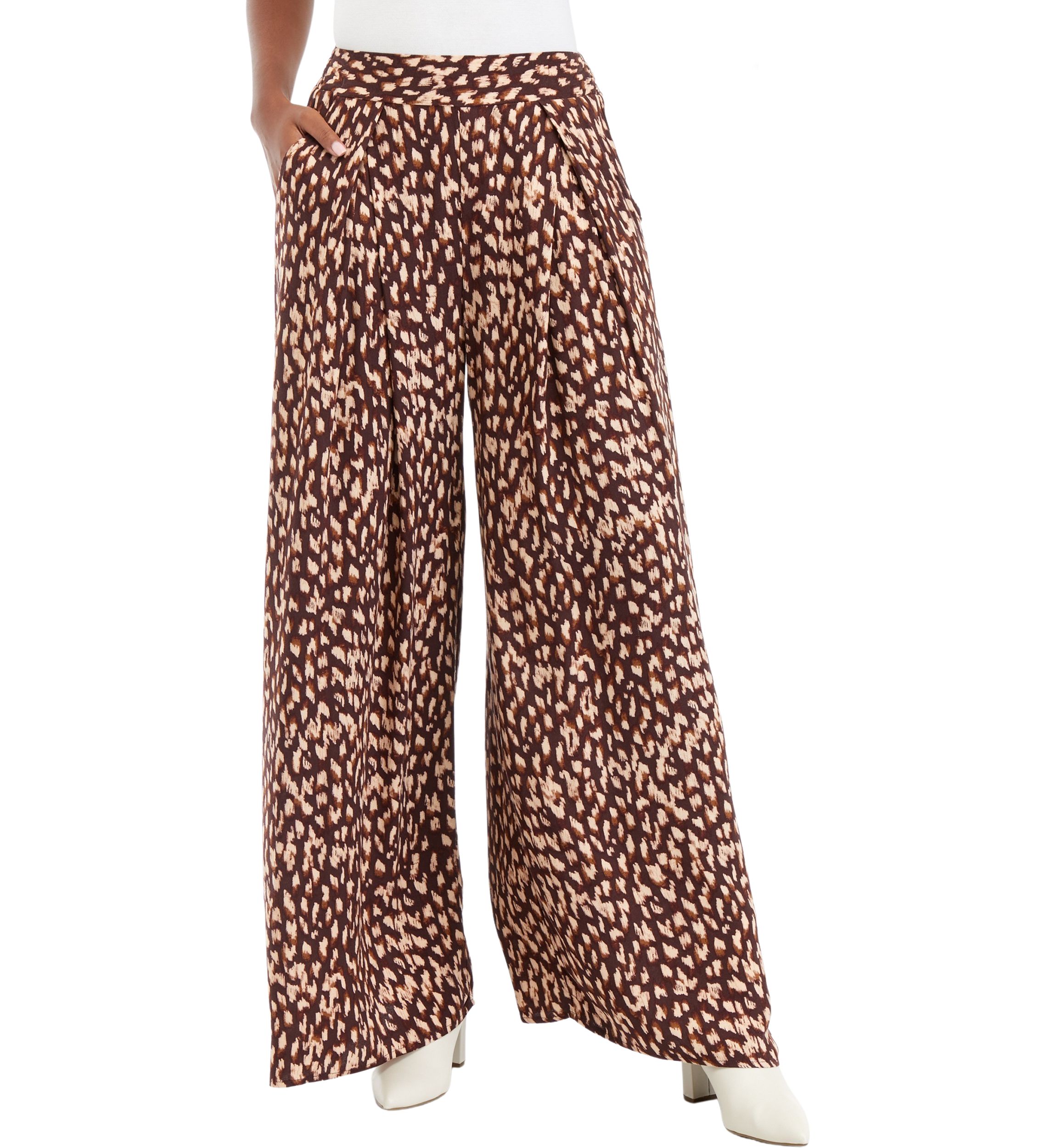 Womens Pull On Wide Leg Pants