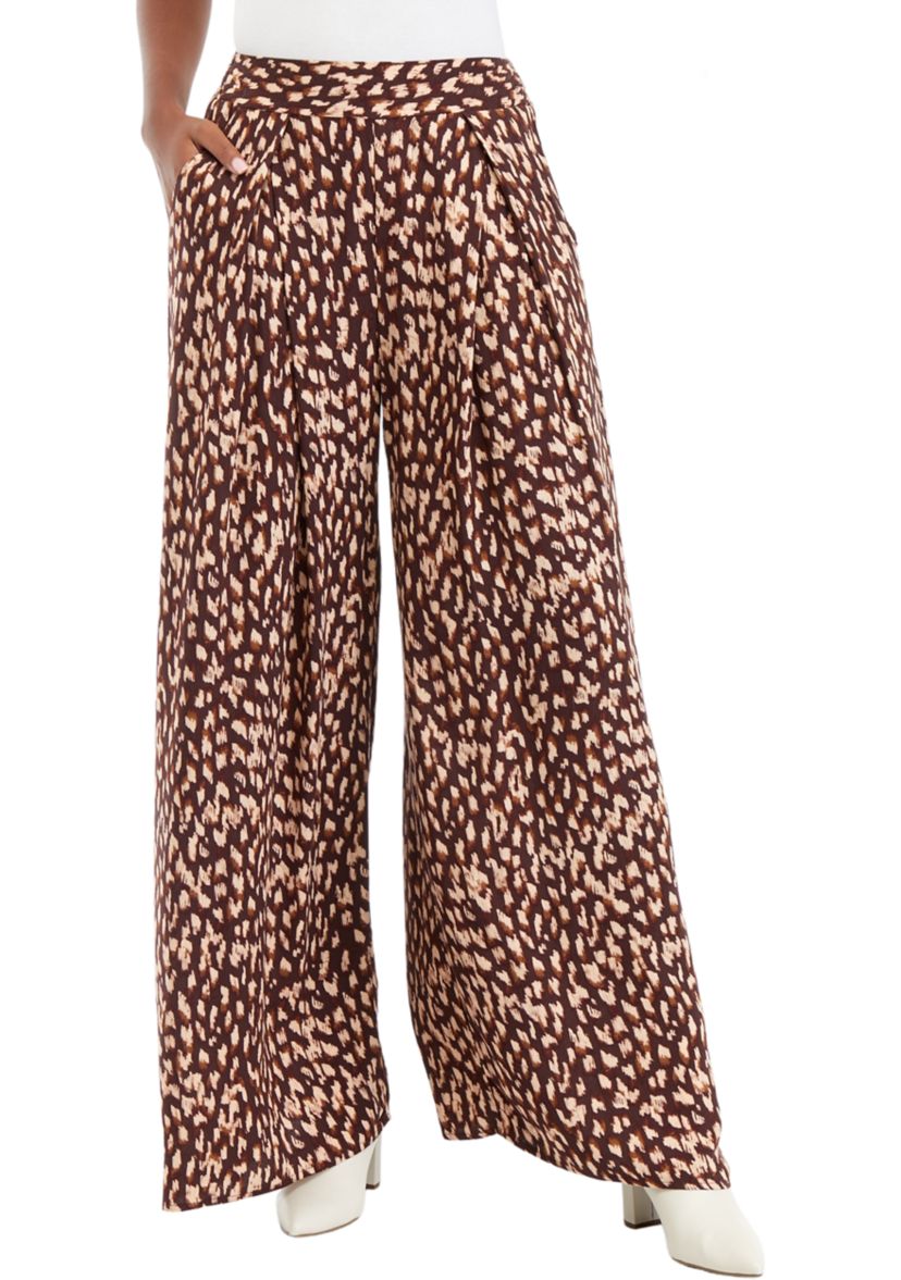 Womens Pull On Wide Leg Pants