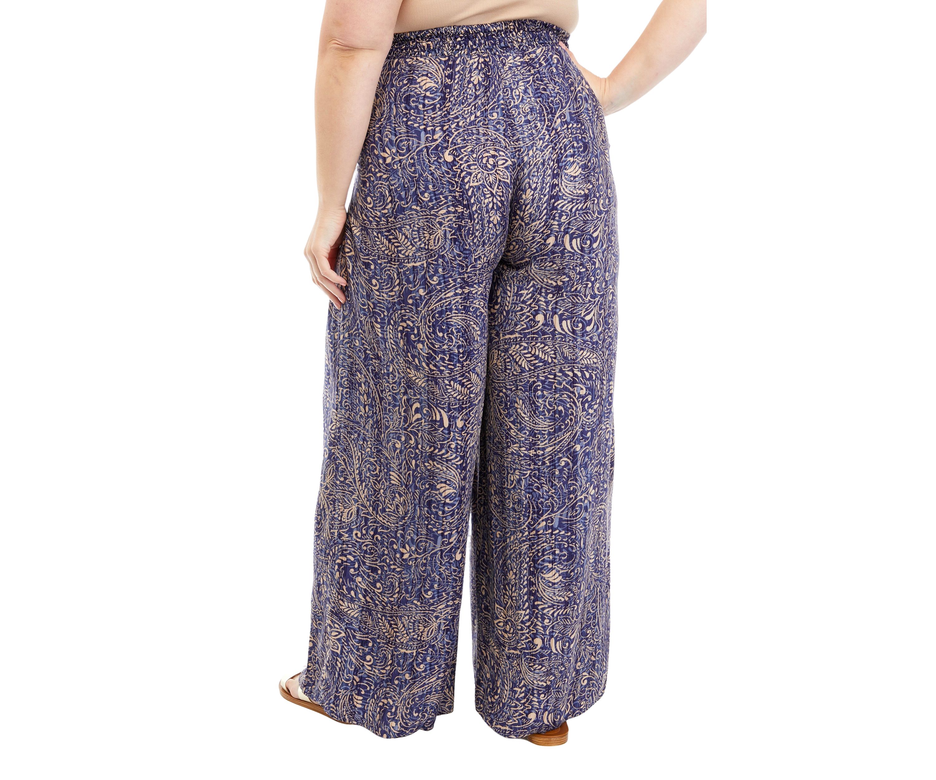 Womens Pull On Wide Leg Pants
