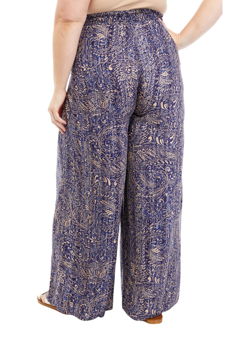 Womens Pull On Wide Leg Pants