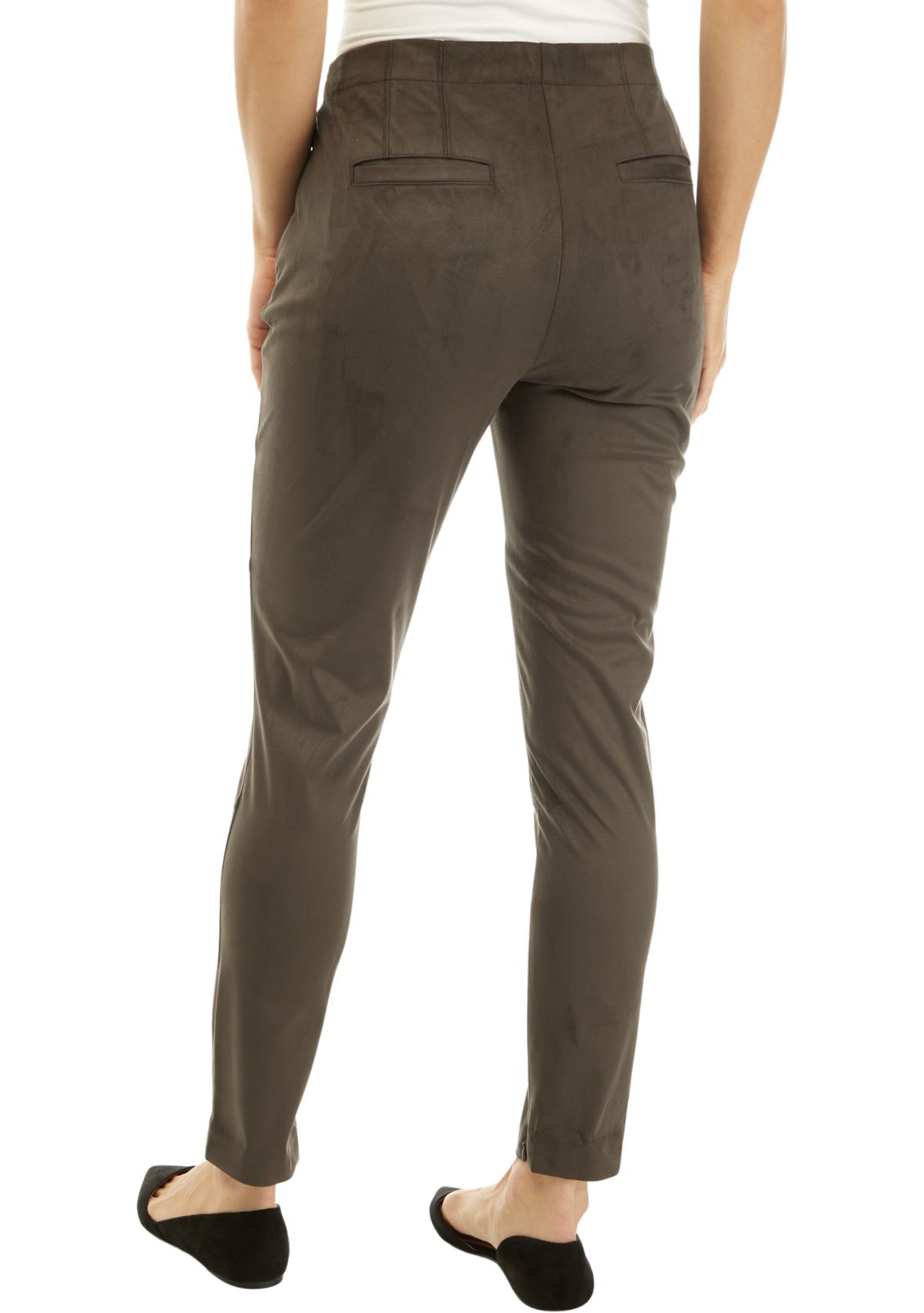Womens Suede Zip Moto Pants