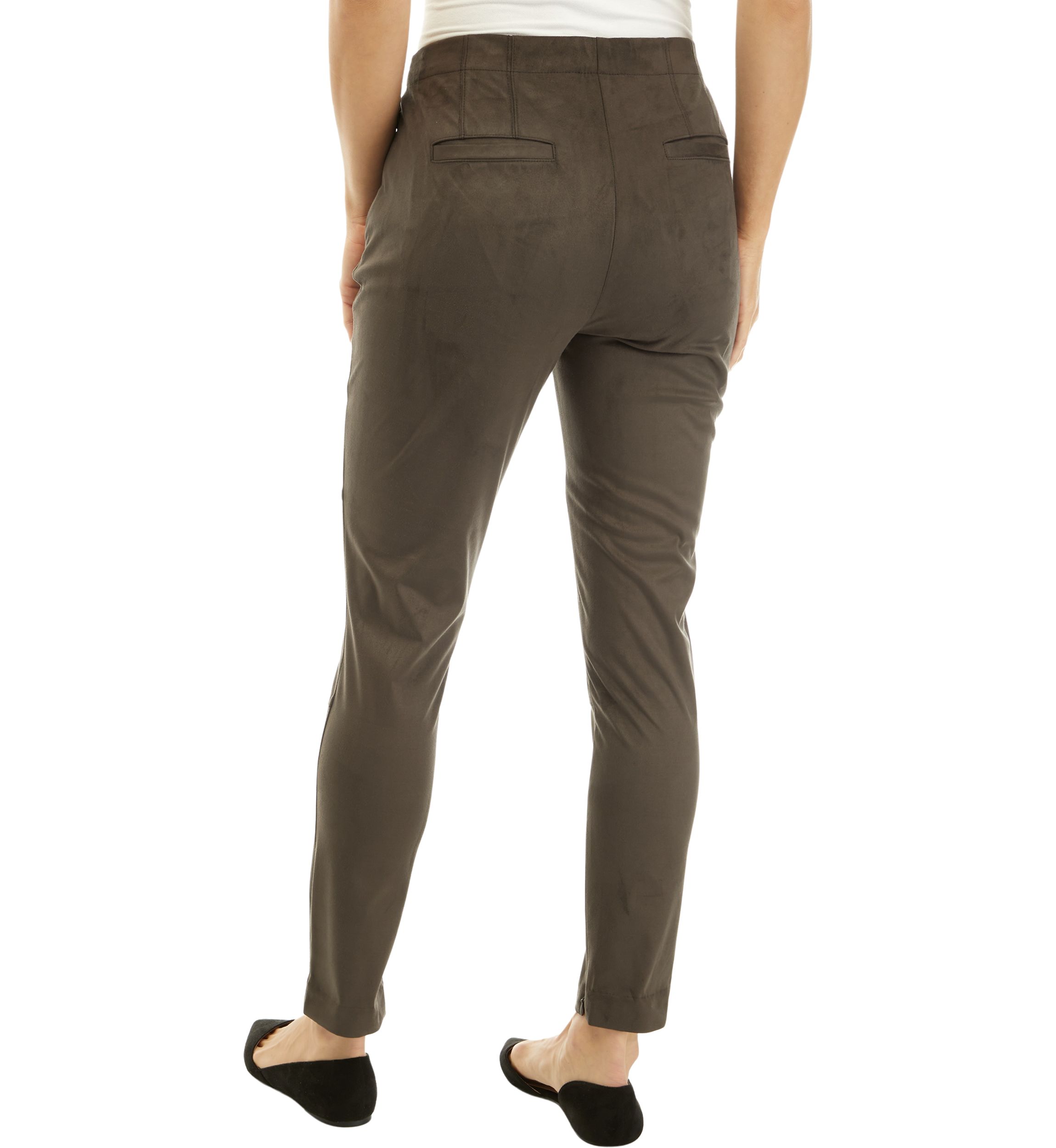 Womens Suede Zip Moto Pants