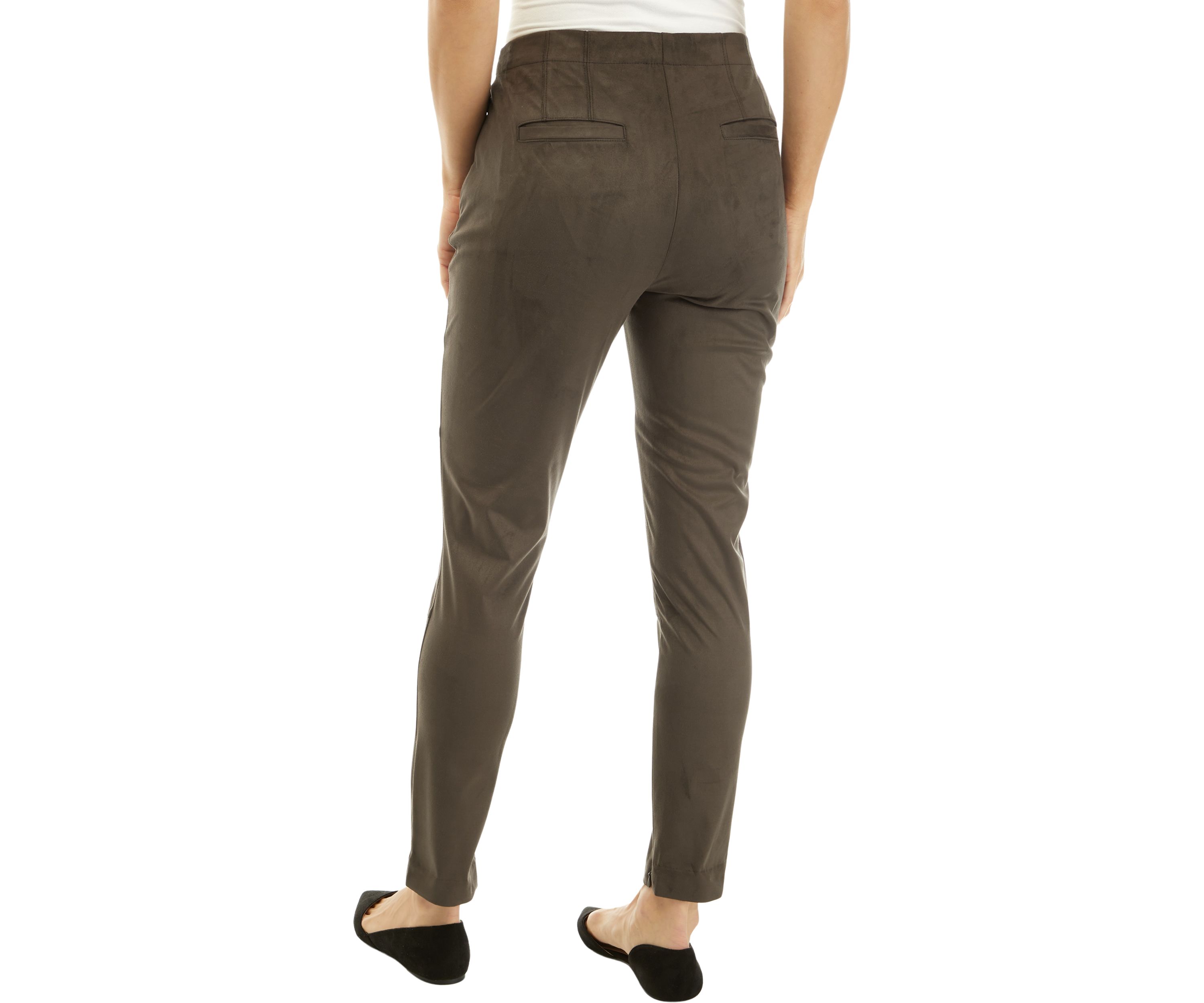 Womens Suede Zip Moto Pants