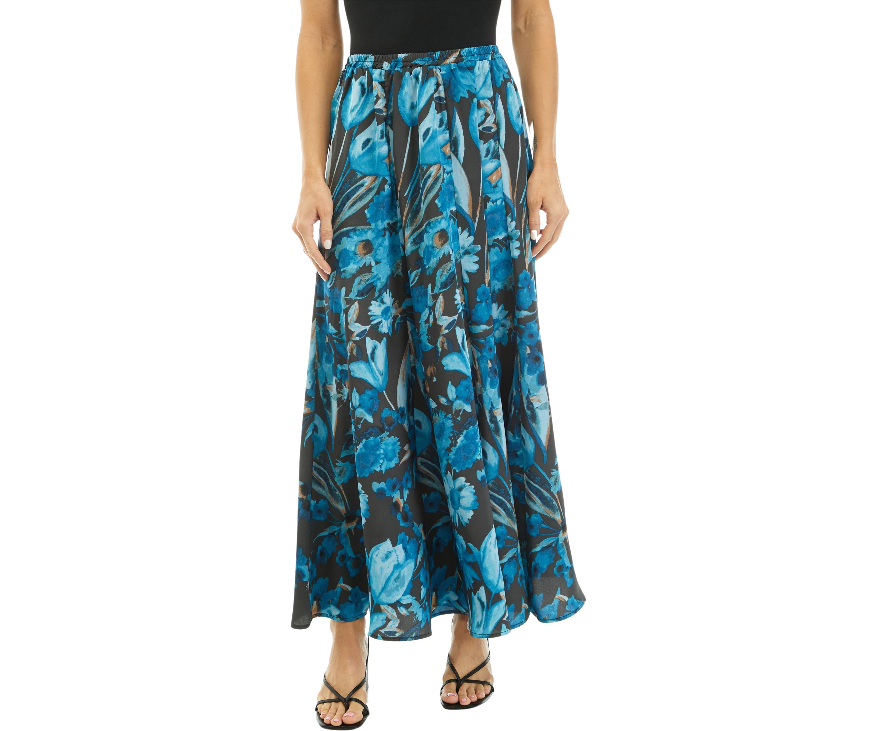 Womens Printed Maxi Swing Skirt