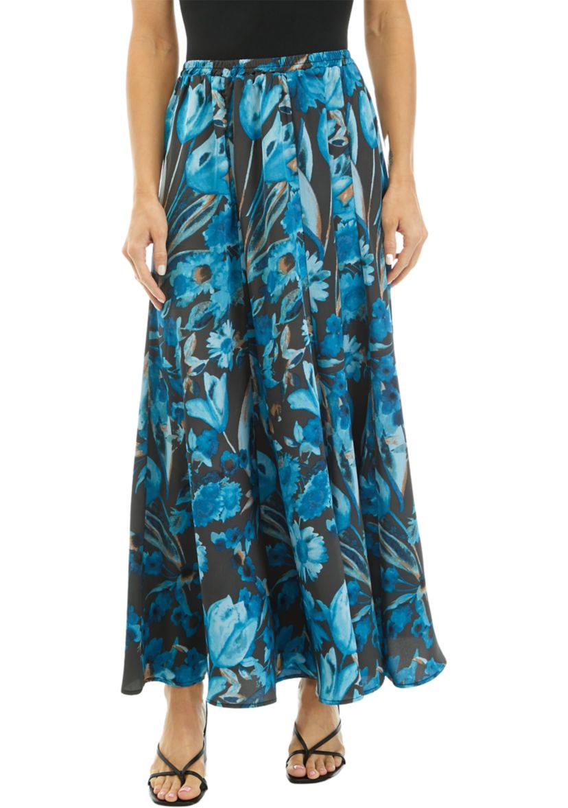 Womens Printed Maxi Swing Skirt