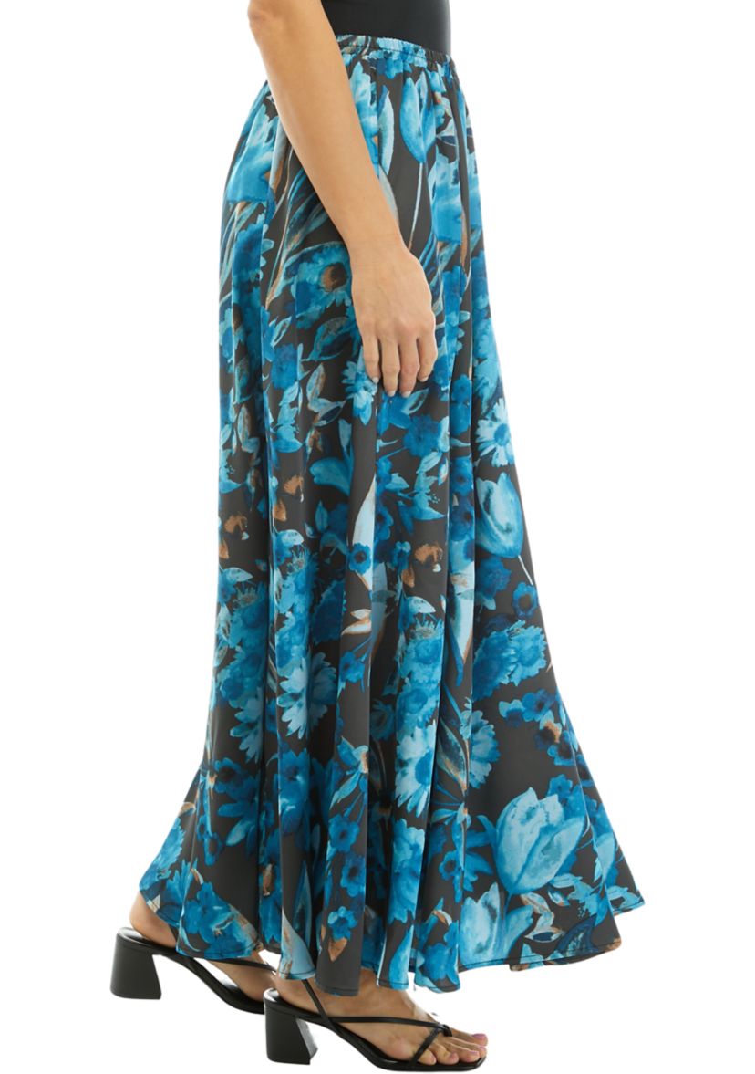 Womens Printed Maxi Swing Skirt