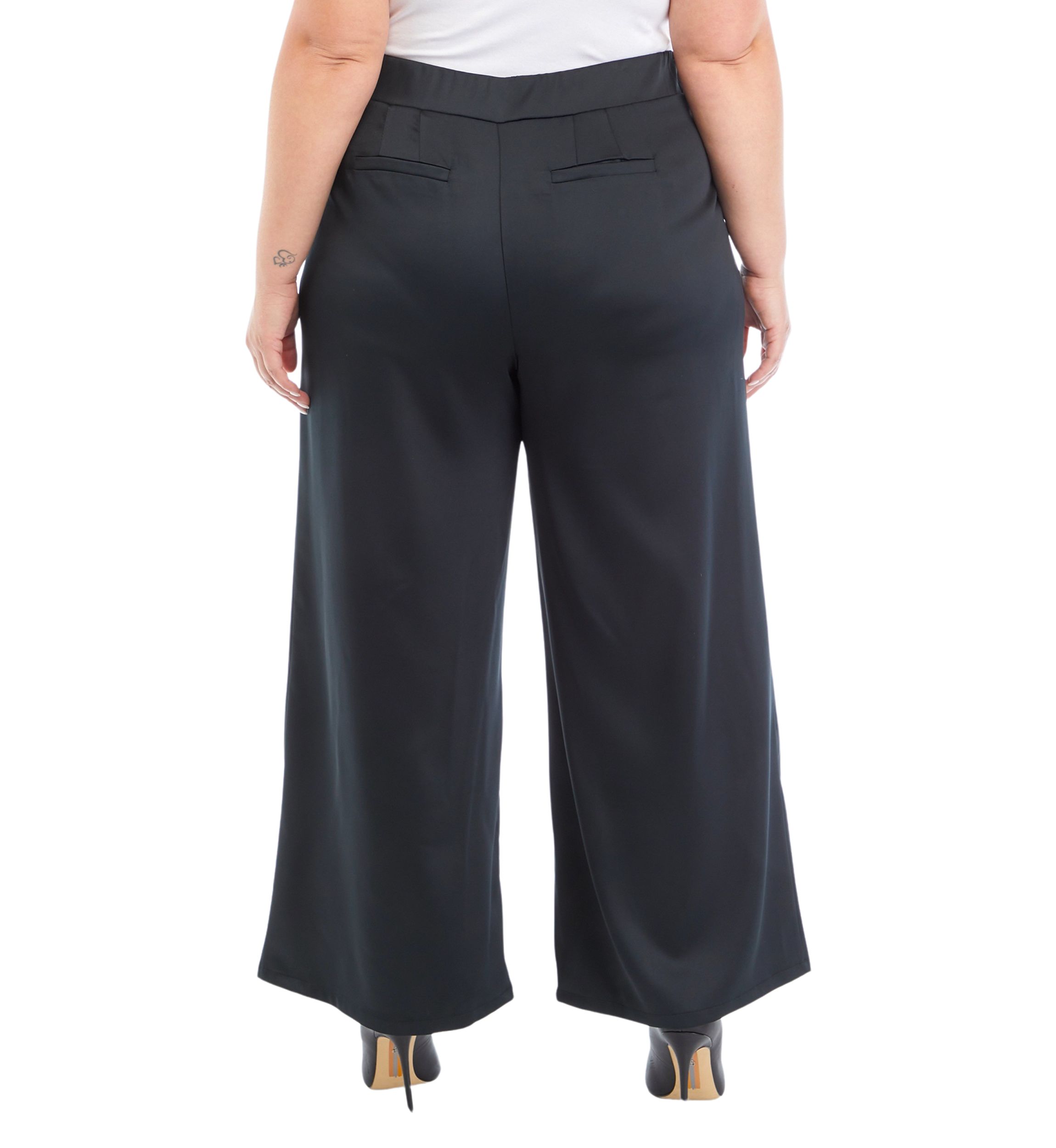 Plus Size Wide Leg Pull On Pants