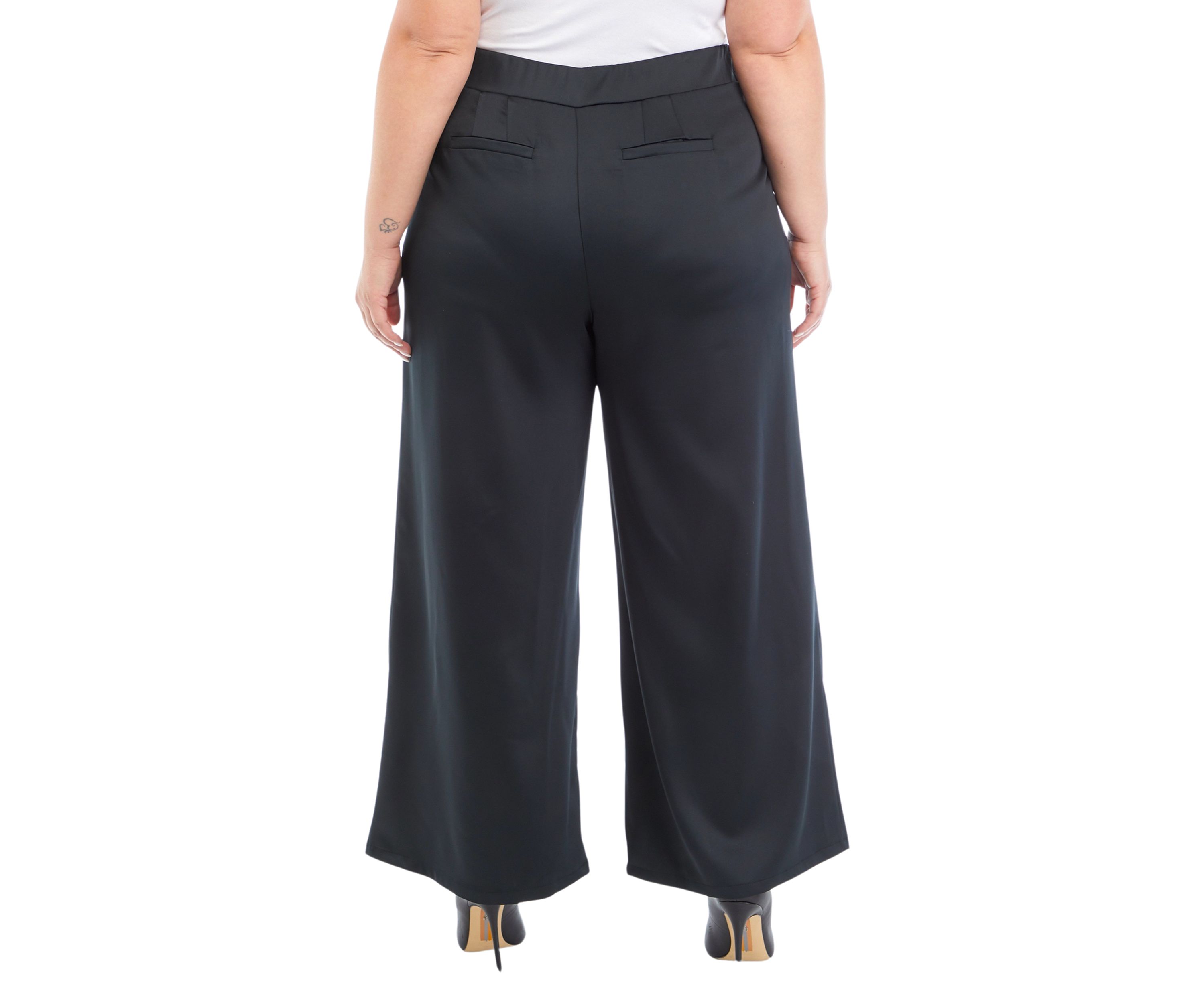Plus Size Wide Leg Pull On Pants