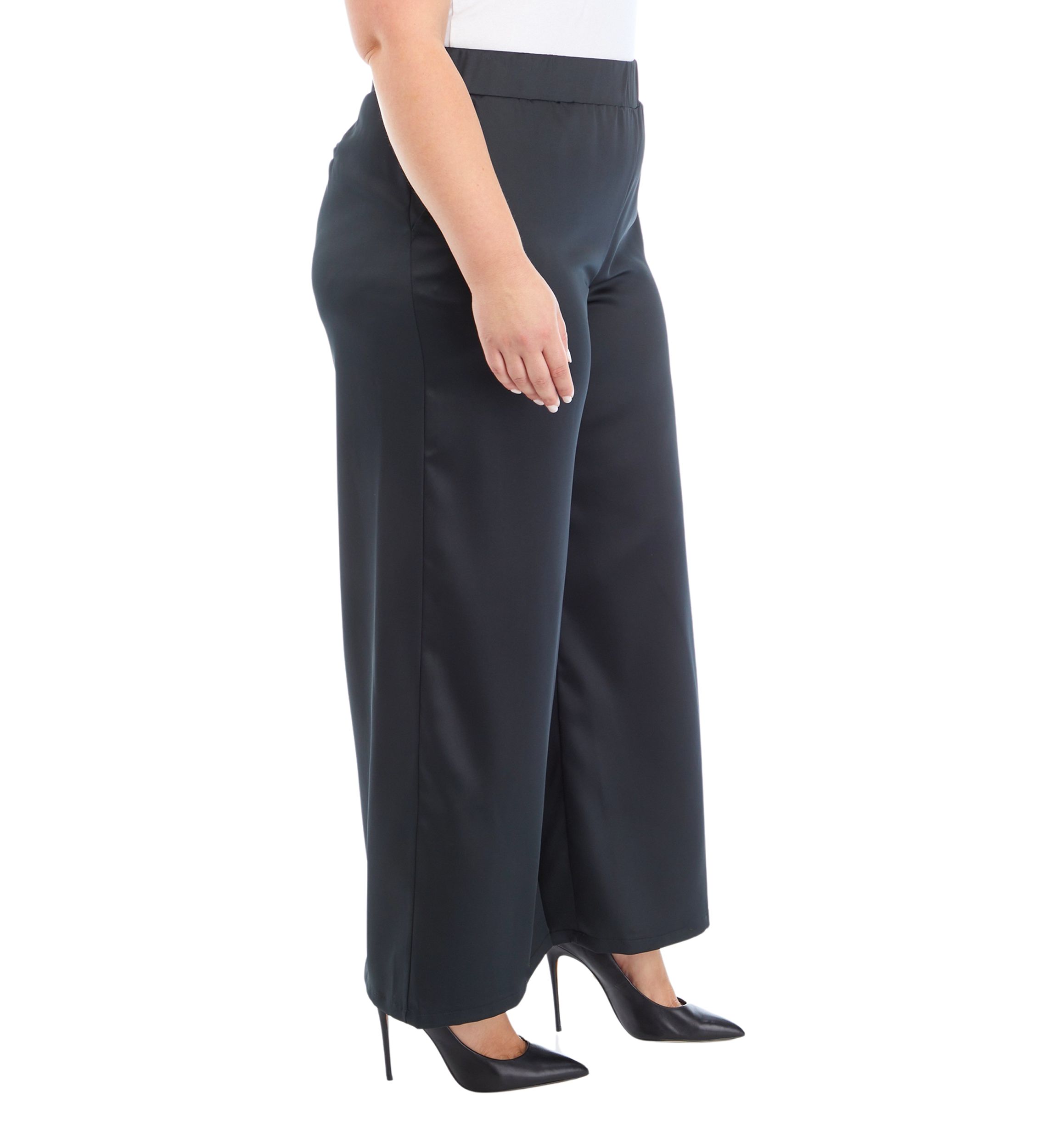 Plus Size Wide Leg Pull On Pants