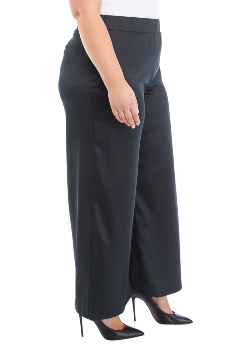 Plus Size Wide Leg Pull On Pants