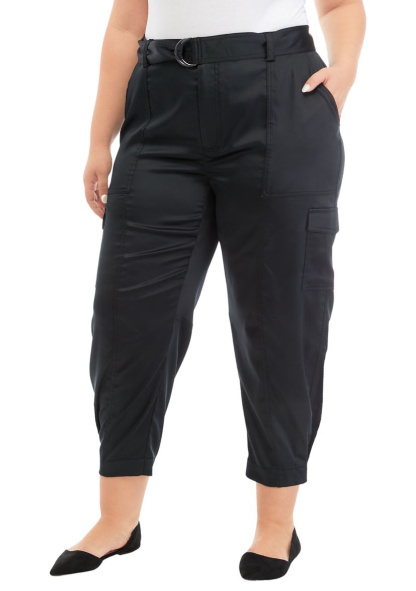 Plus Size Belted Cargo Pants