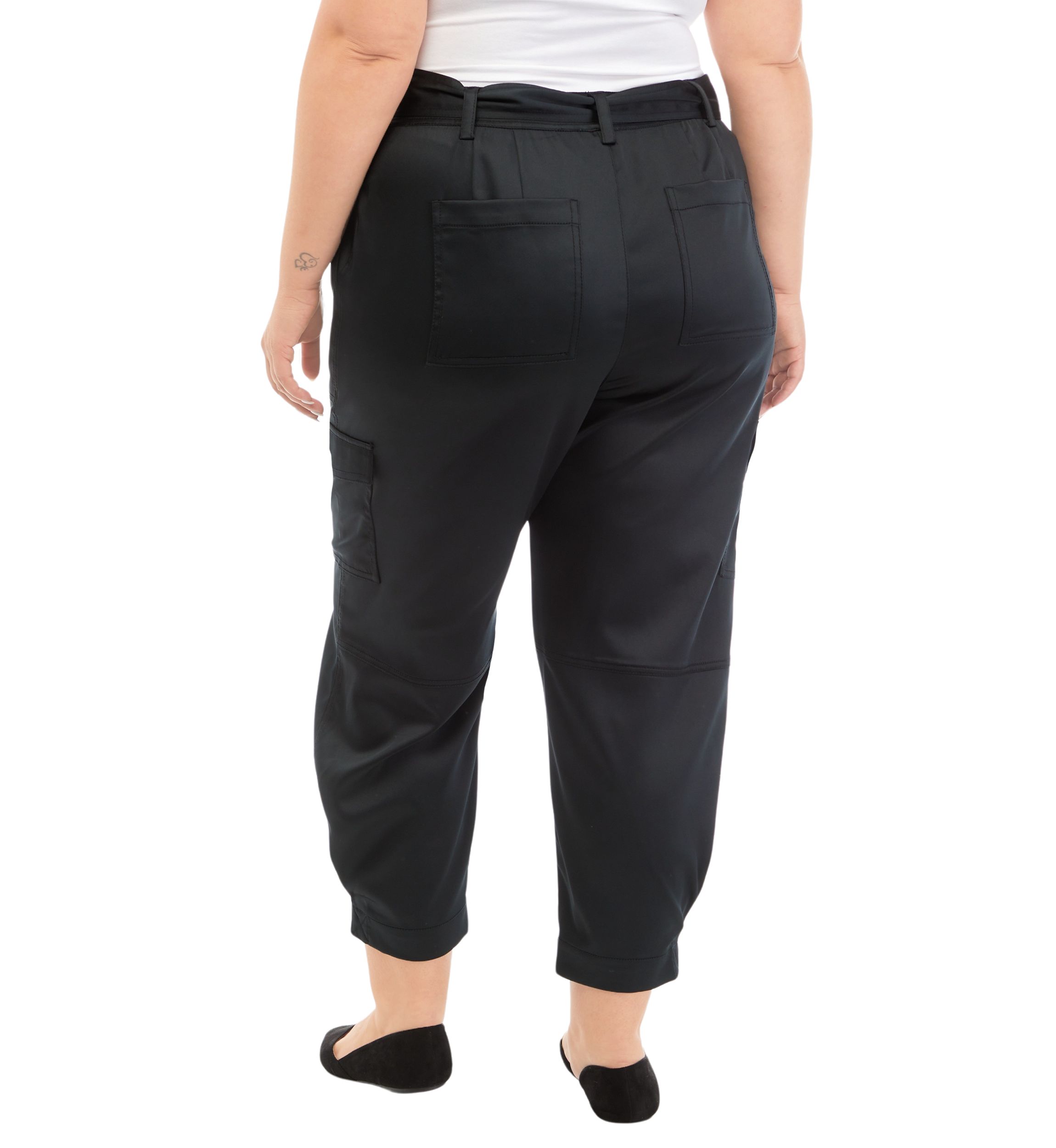 Plus Size Belted Cargo Pants