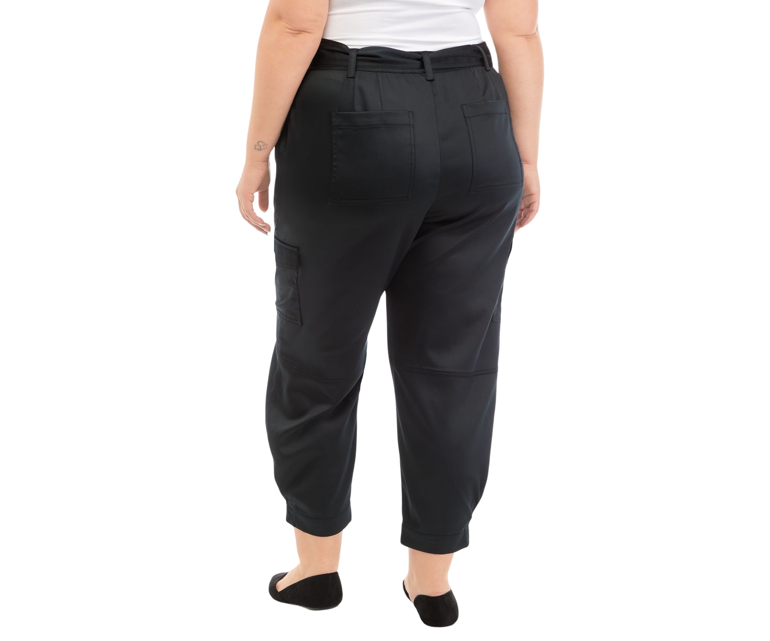 Plus Size Belted Cargo Pants