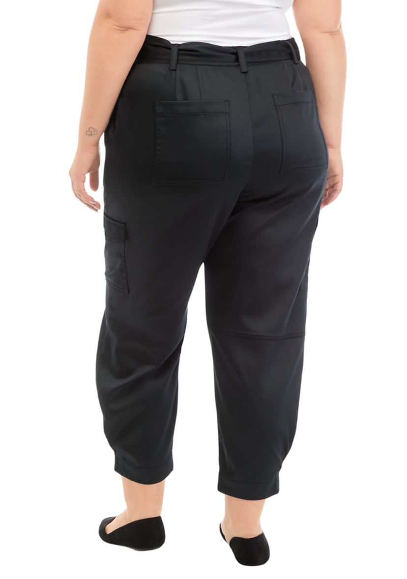Plus Size Belted Cargo Pants