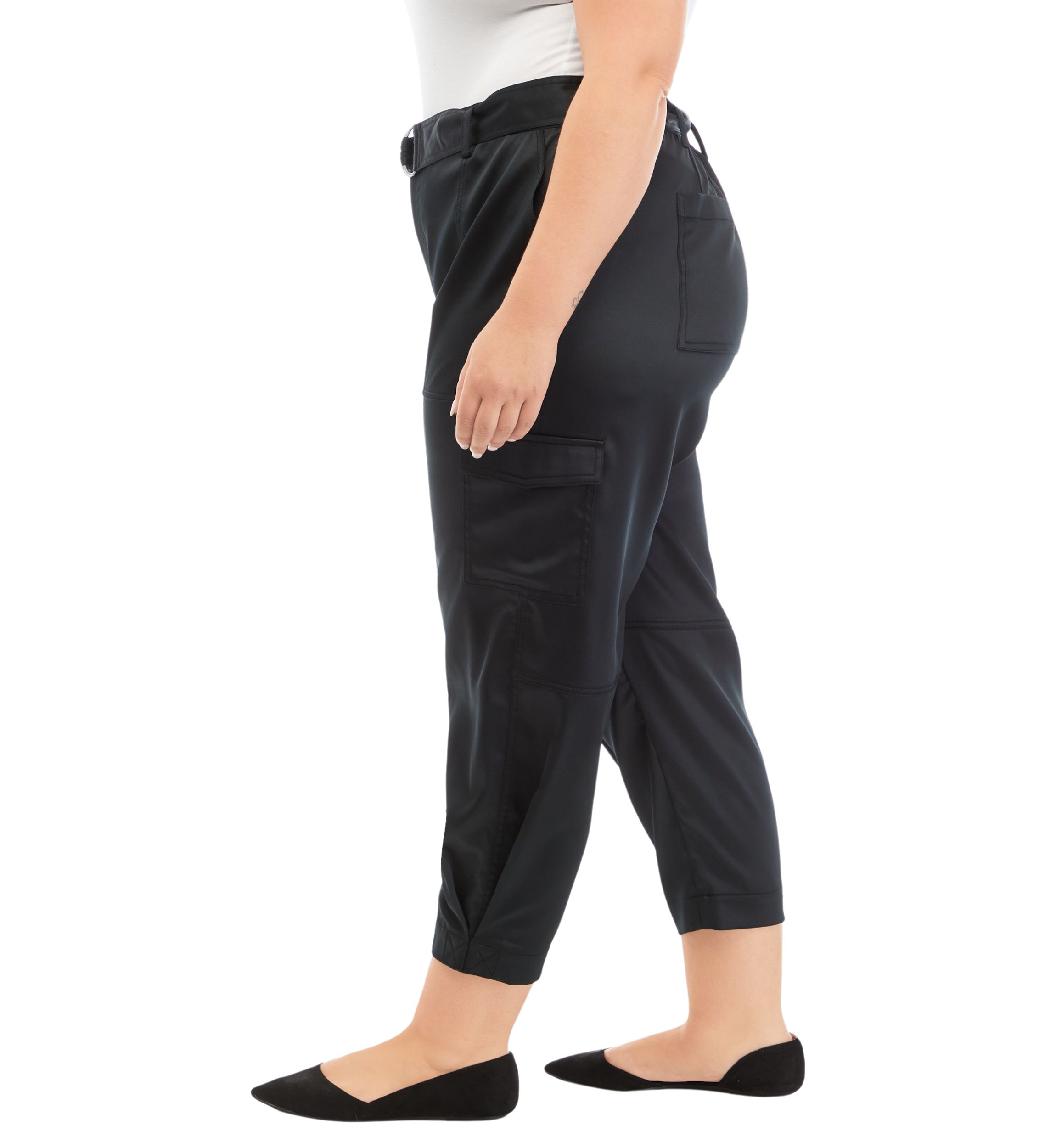 Plus Size Belted Cargo Pants