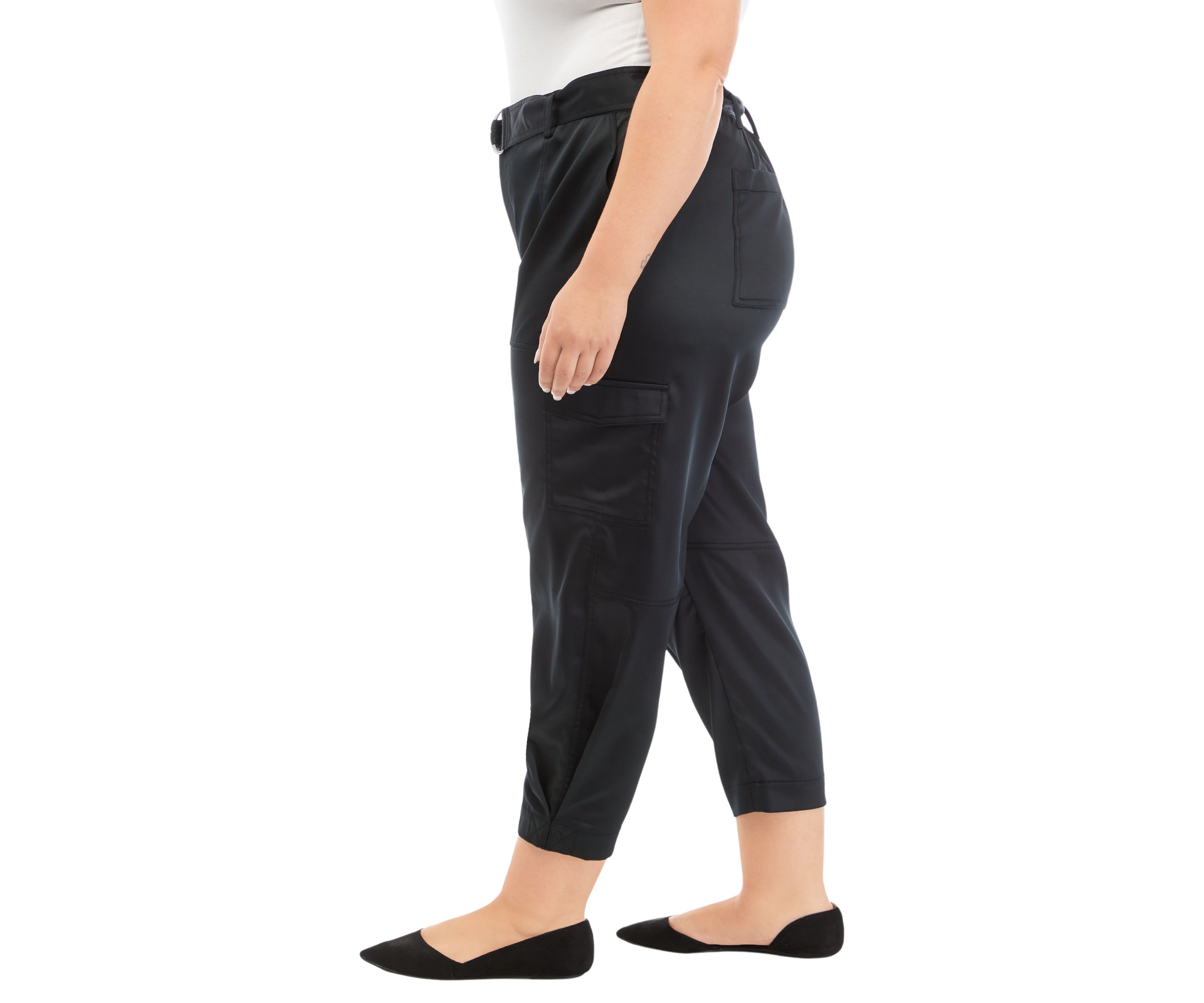 Plus Size Belted Cargo Pants