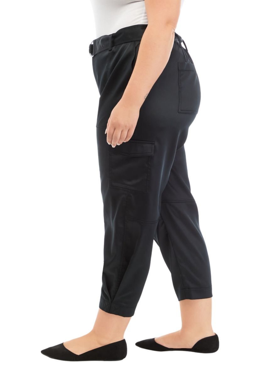 Plus Size Belted Cargo Pants