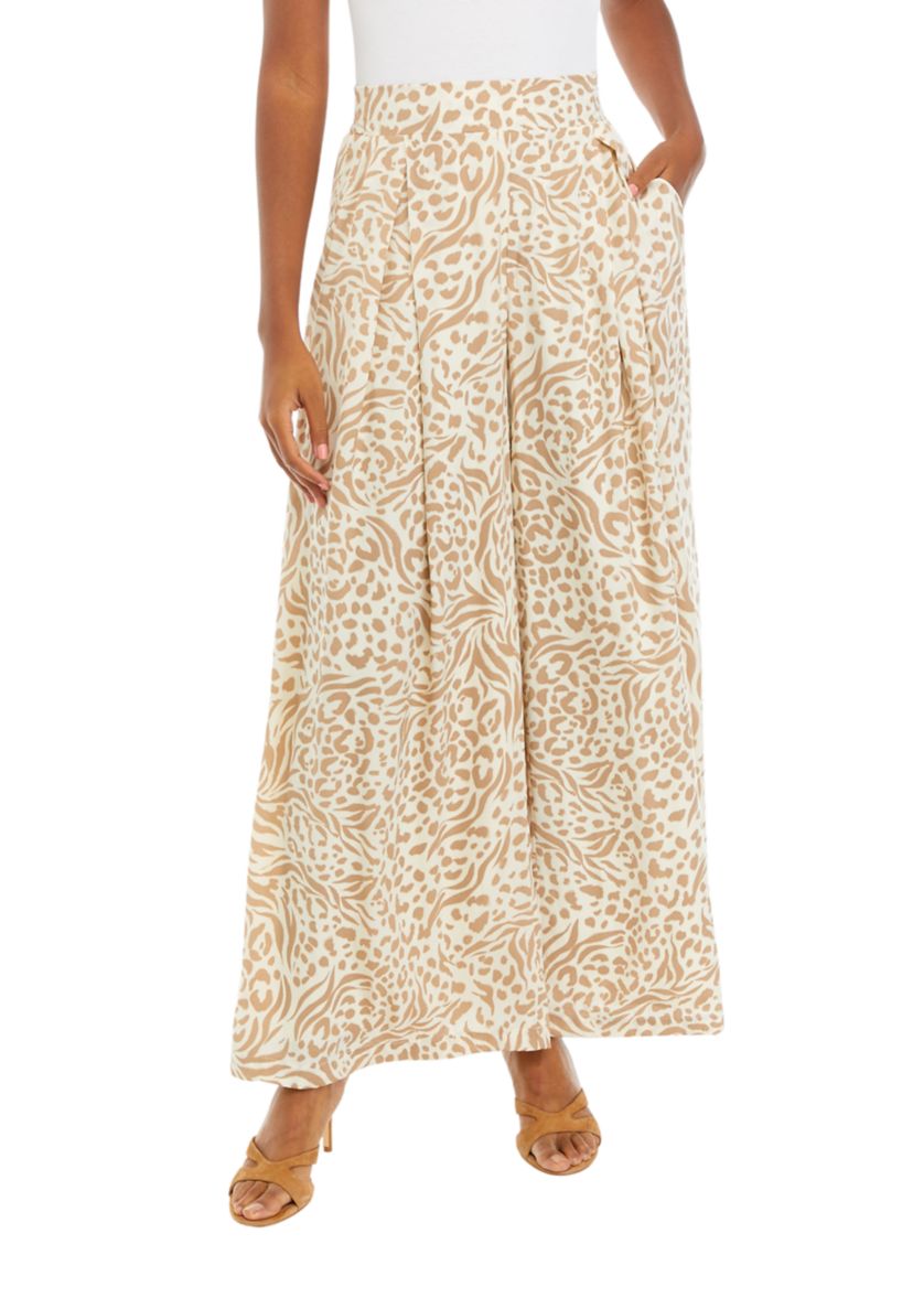 Womens Wide Leg Printed Pants