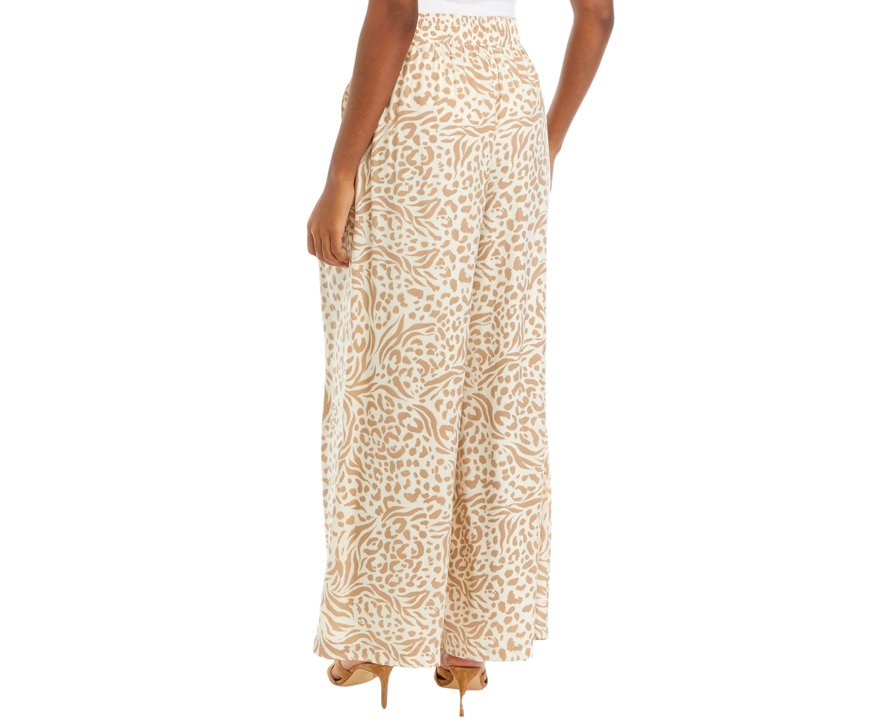 Womens Wide Leg Printed Pants