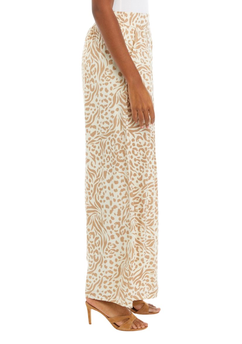 Womens Wide Leg Printed Pants