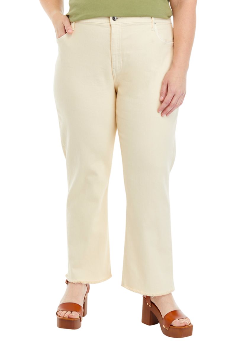Plus Size Straight Leg High Rise Jeans