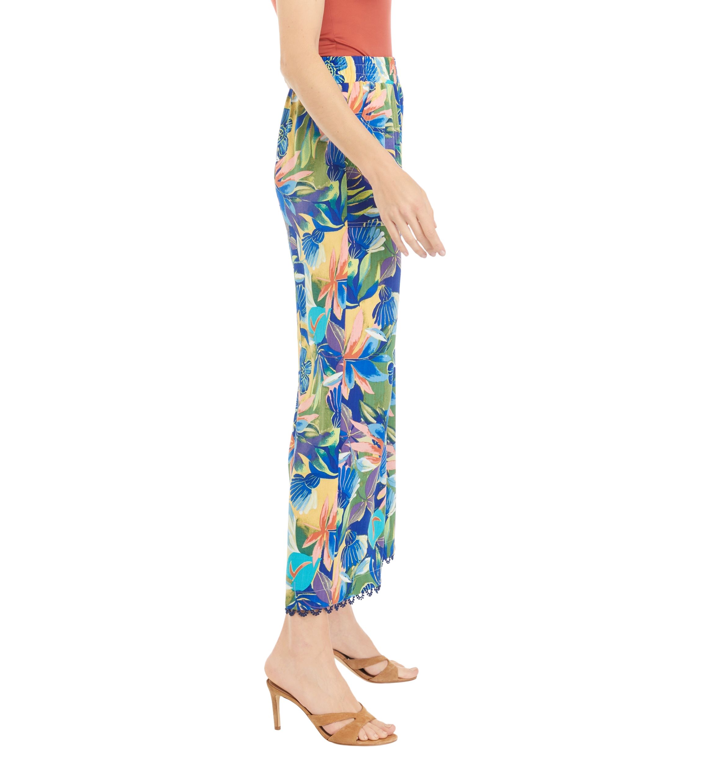 Womens Wide Leg Printed Pants