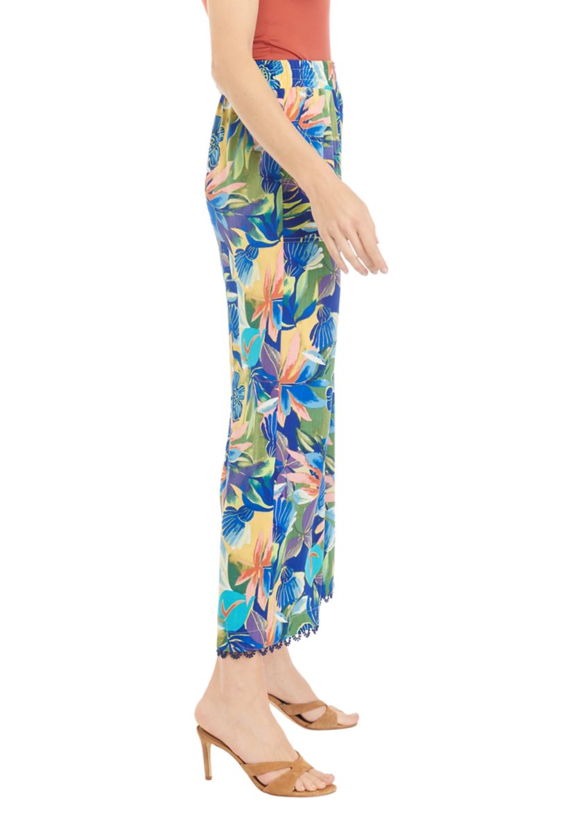 Womens Wide Leg Printed Pants