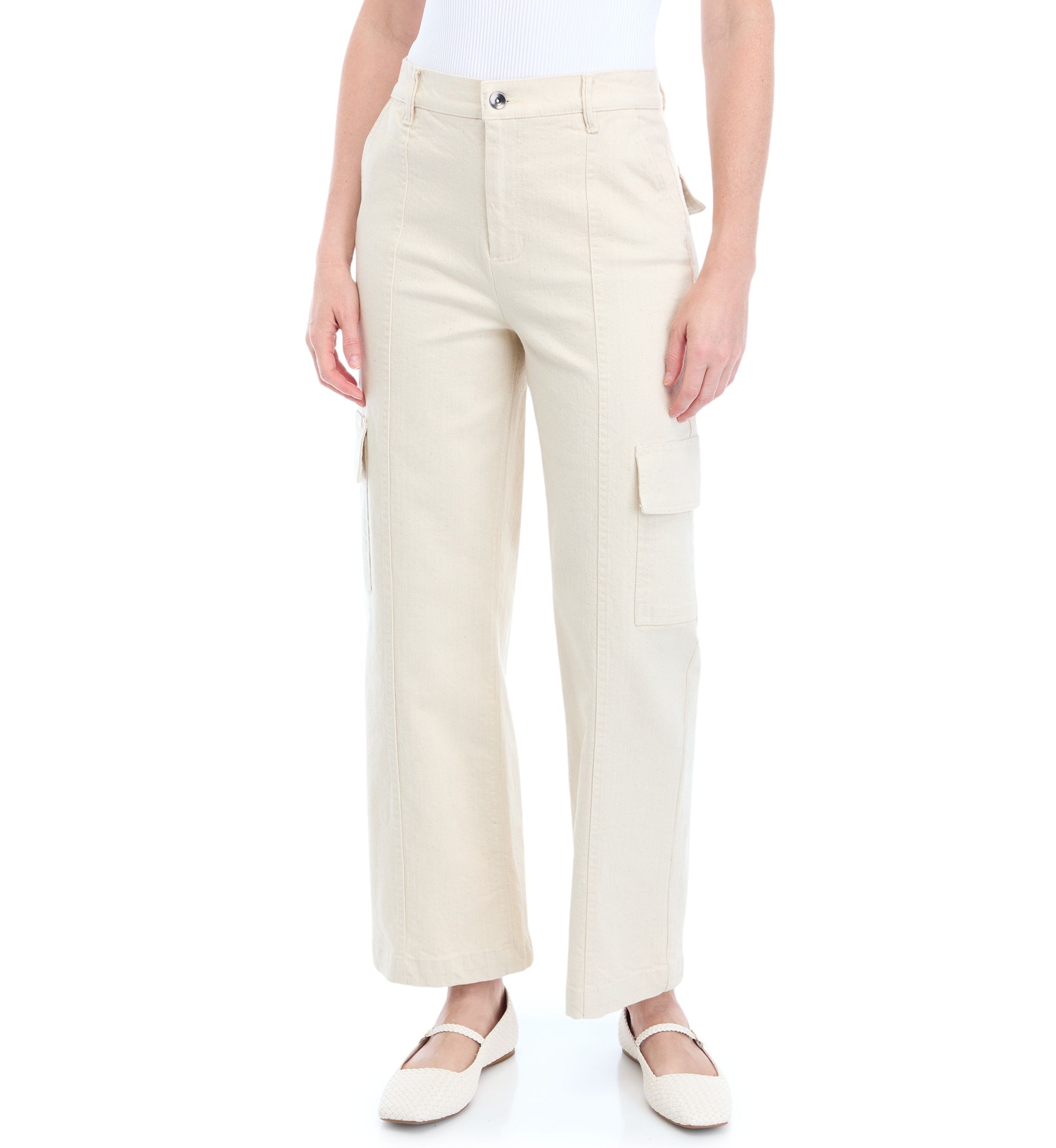 Womens High Rise Cargo Pants