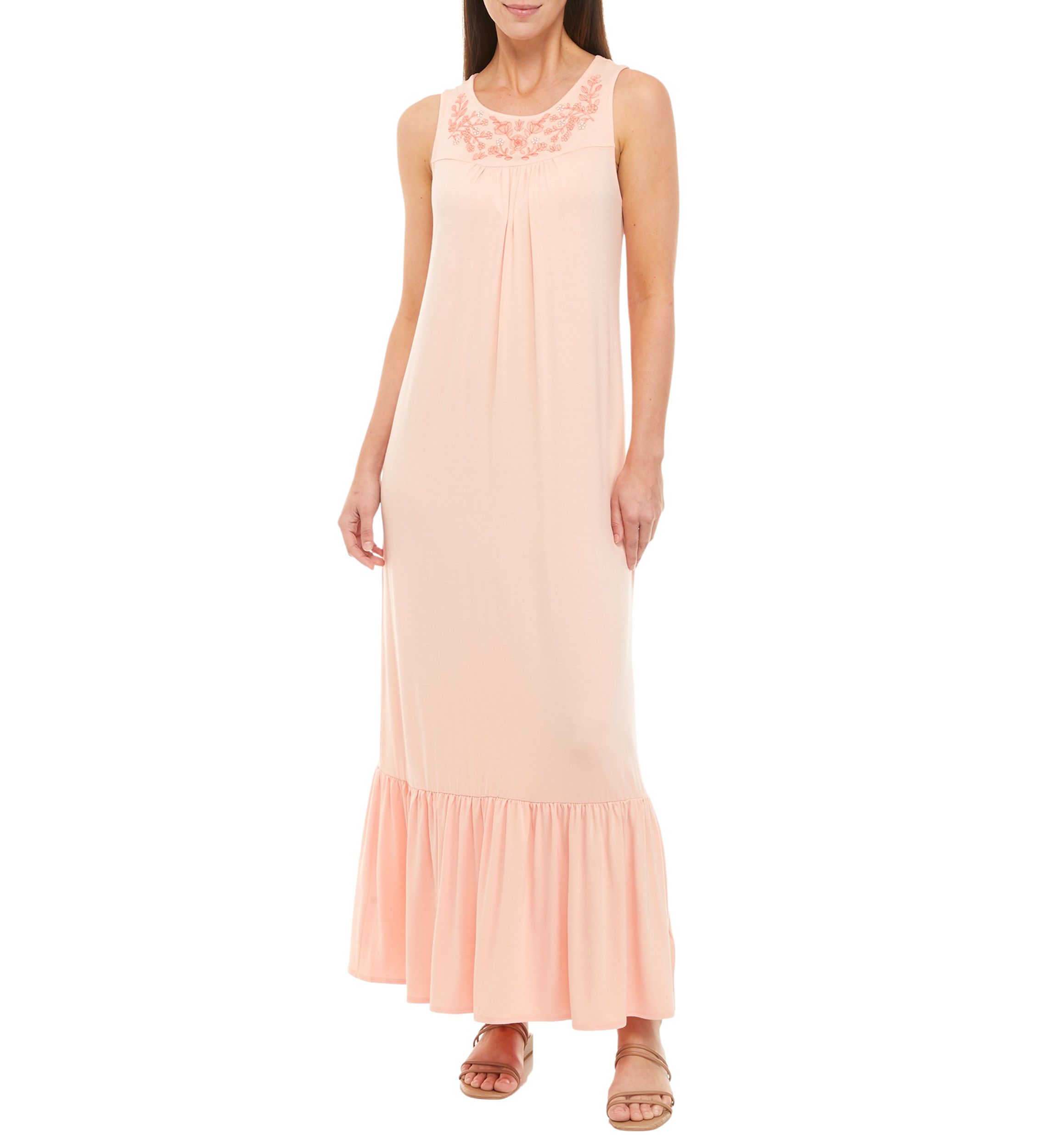 Sleeveless Embroidered Midi Dress 