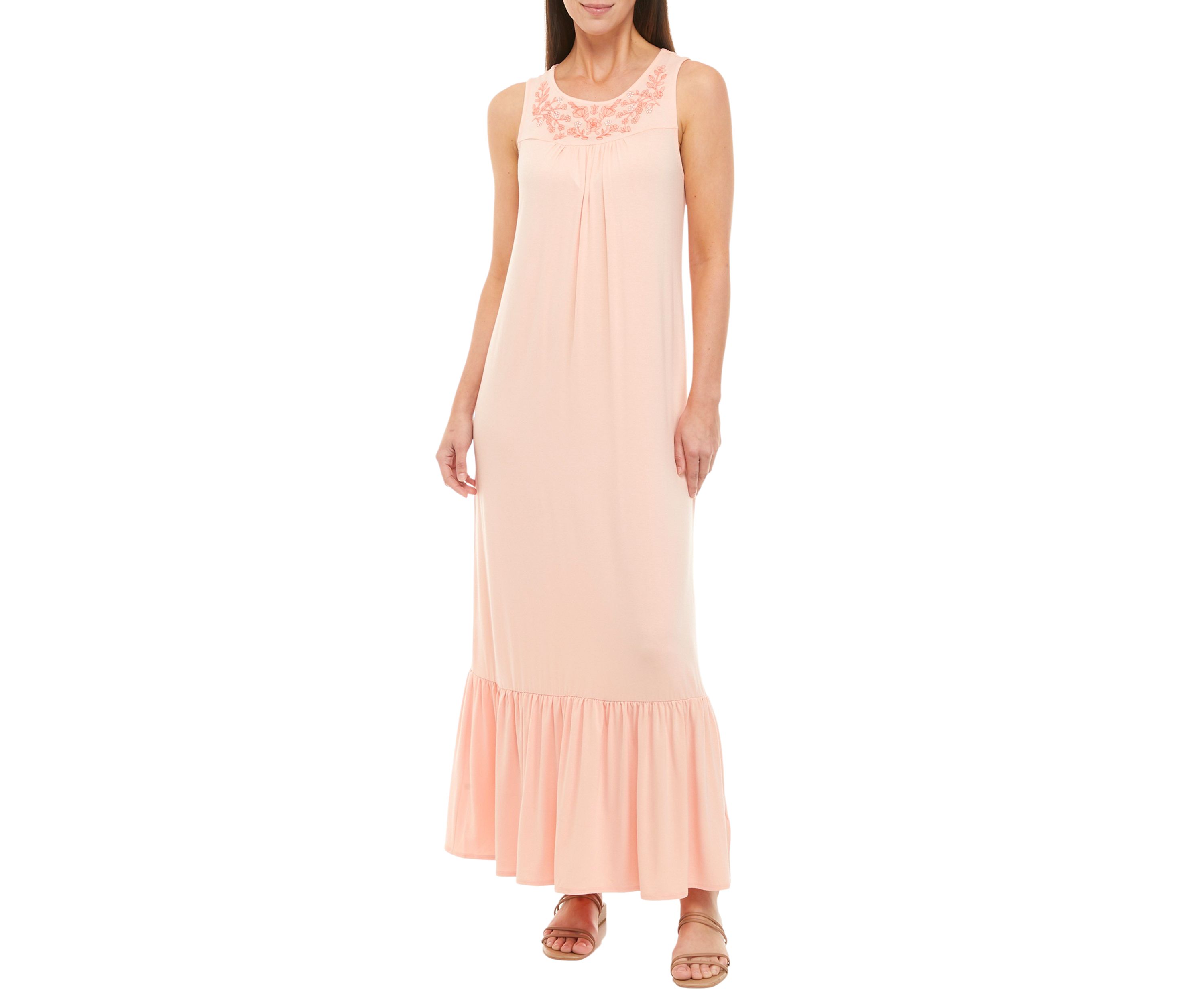 Sleeveless Embroidered Midi Dress 